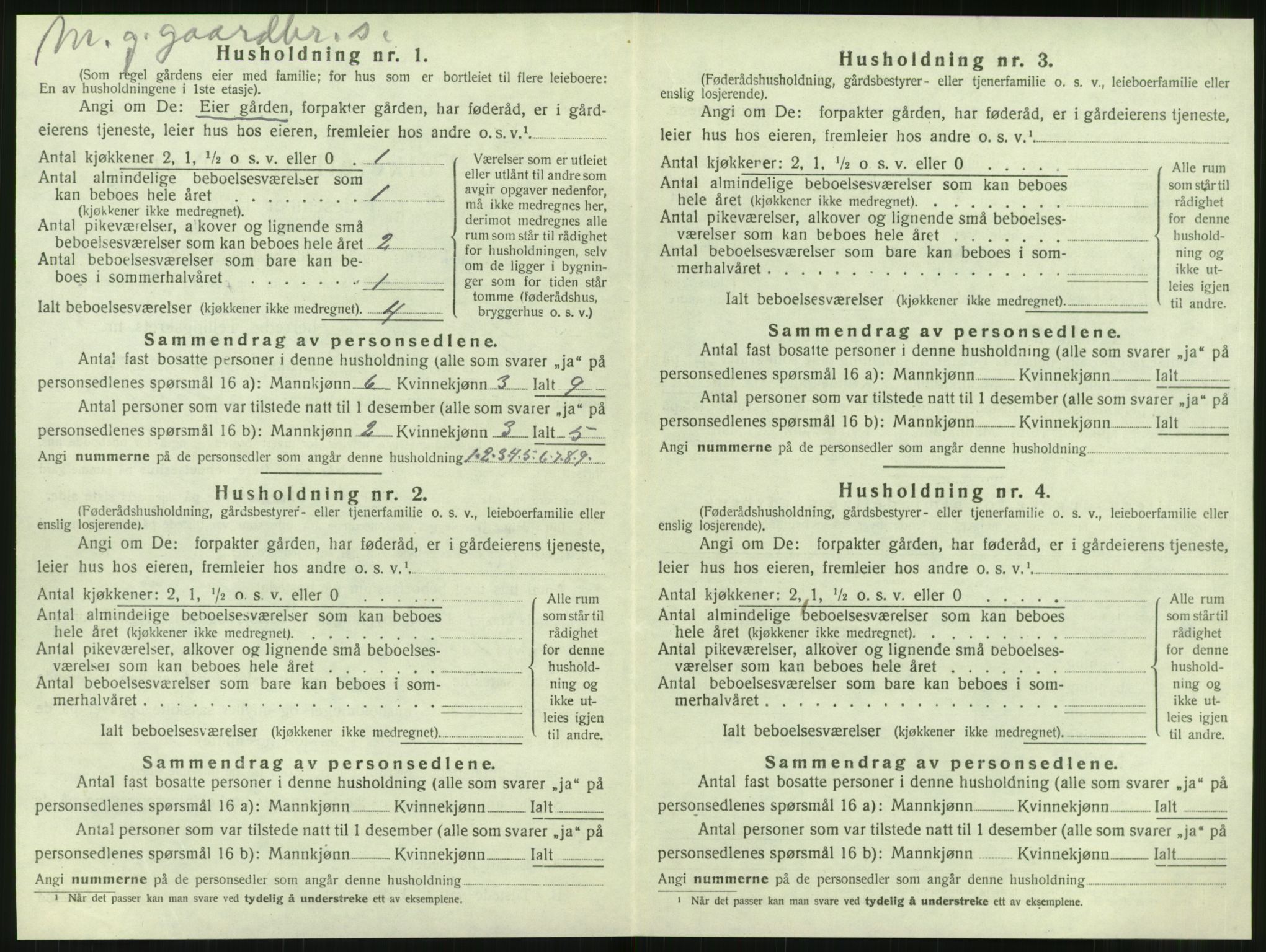 SAT, 1920 census for Tjøtta, 1920, p. 196