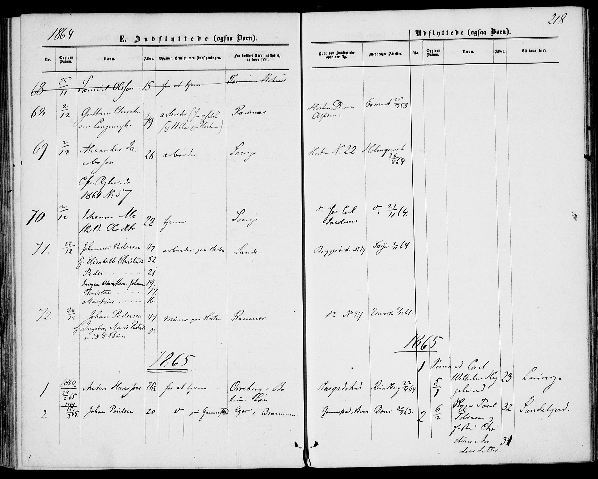 Borre kirkebøker, SAKO/A-338/F/Fa/L0007: Parish register (official) no. I 7, 1862-1867, p. 218