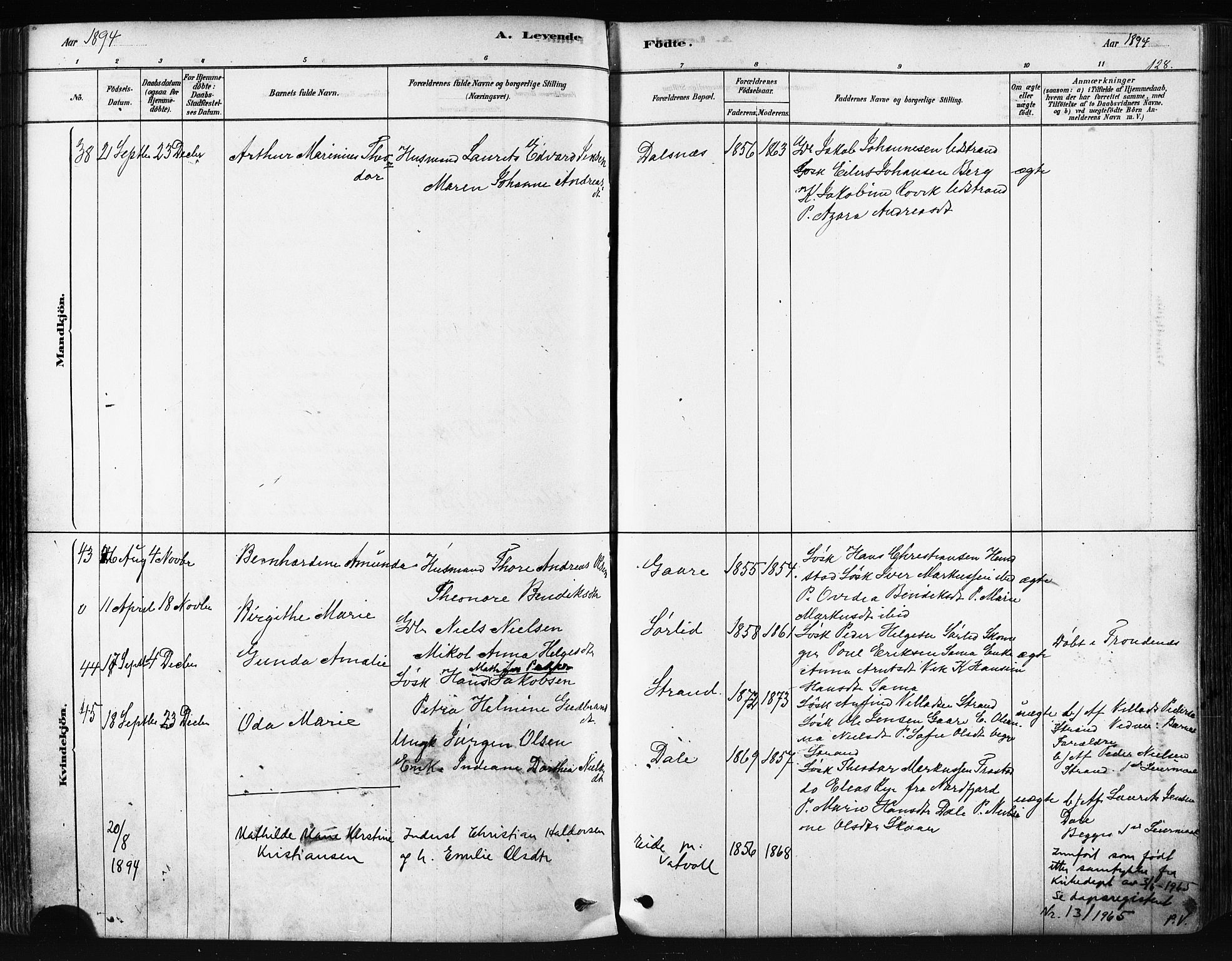 Kvæfjord sokneprestkontor, AV/SATØ-S-1323/G/Ga/Gaa/L0005kirke: Parish register (official) no. 5, 1878-1894, p. 128