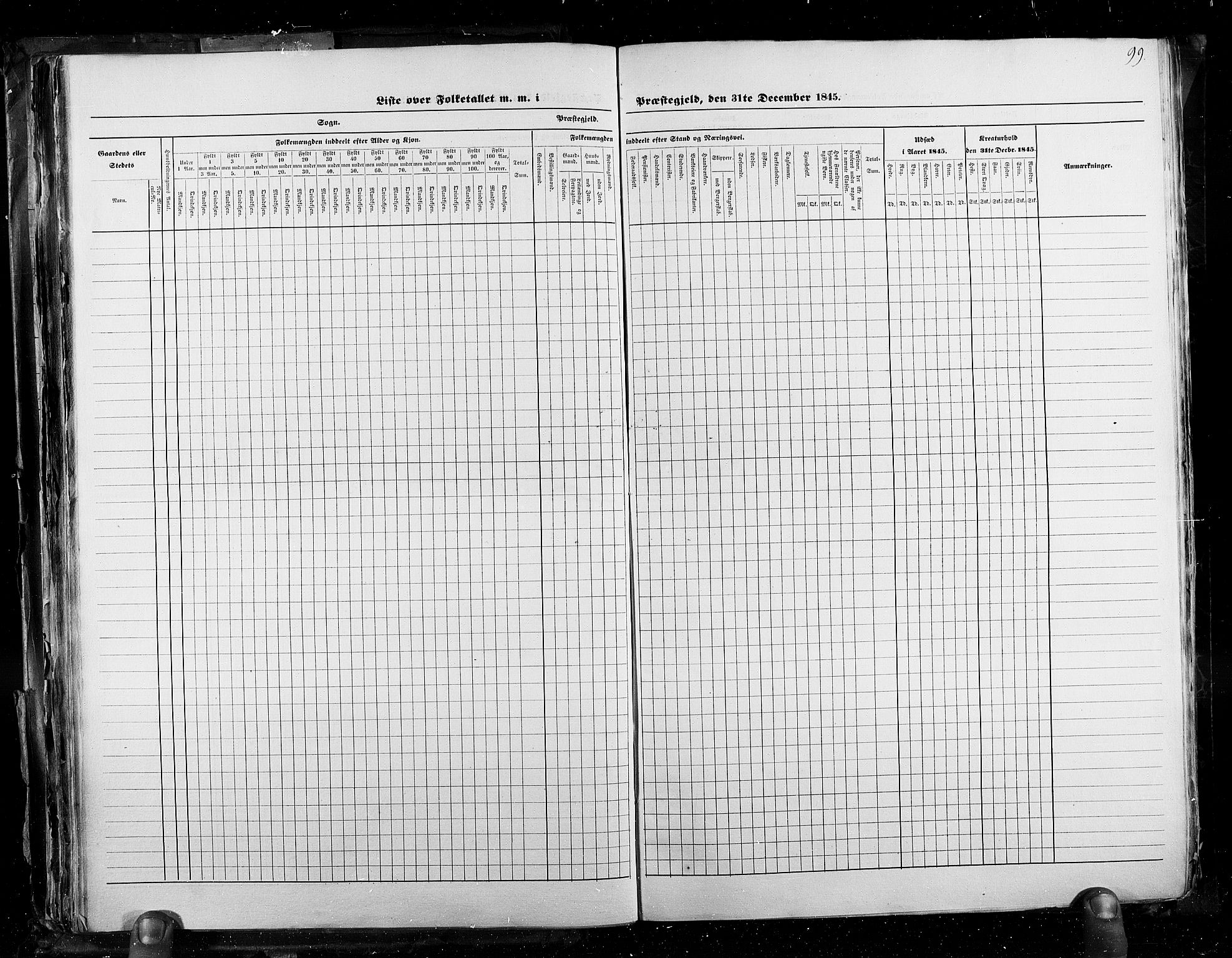 RA, Census 1845, vol. 3: Hedemarken amt og Kristians amt, 1845, p. 99