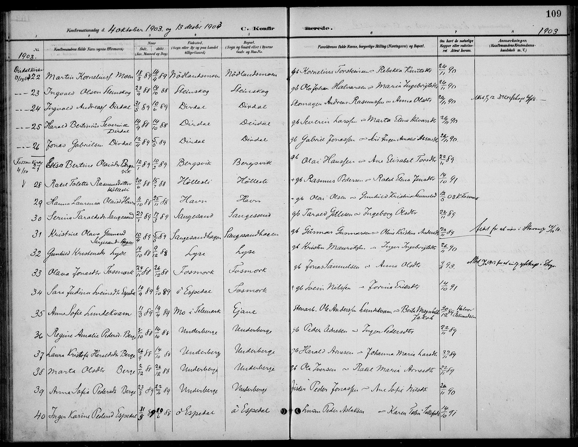 Høgsfjord sokneprestkontor, SAST/A-101624/H/Ha/Haa/L0007: Parish register (official) no. A 7, 1898-1917, p. 109