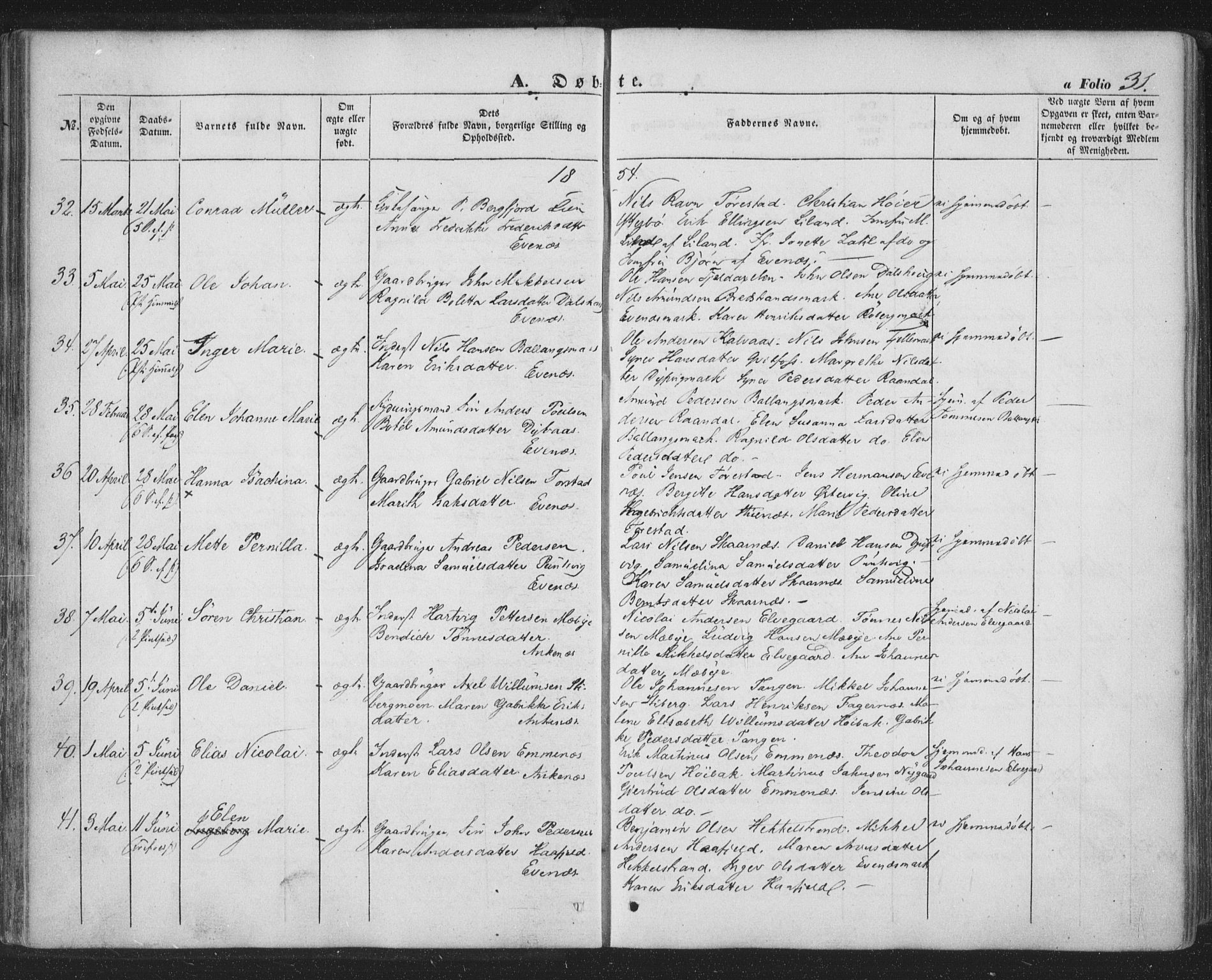 Ministerialprotokoller, klokkerbøker og fødselsregistre - Nordland, AV/SAT-A-1459/863/L0895: Parish register (official) no. 863A07, 1851-1860, p. 31