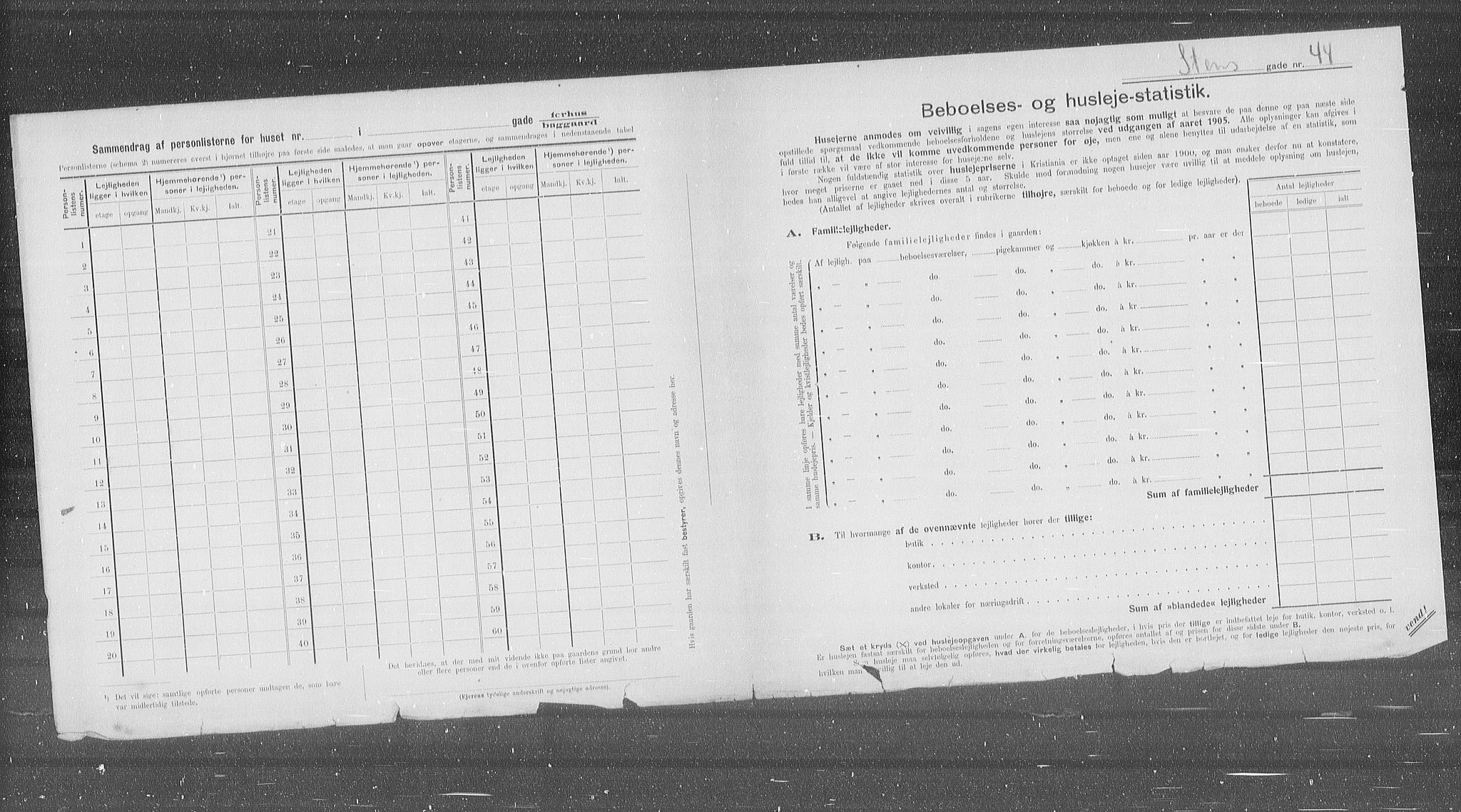 OBA, Municipal Census 1905 for Kristiania, 1905, p. 52588