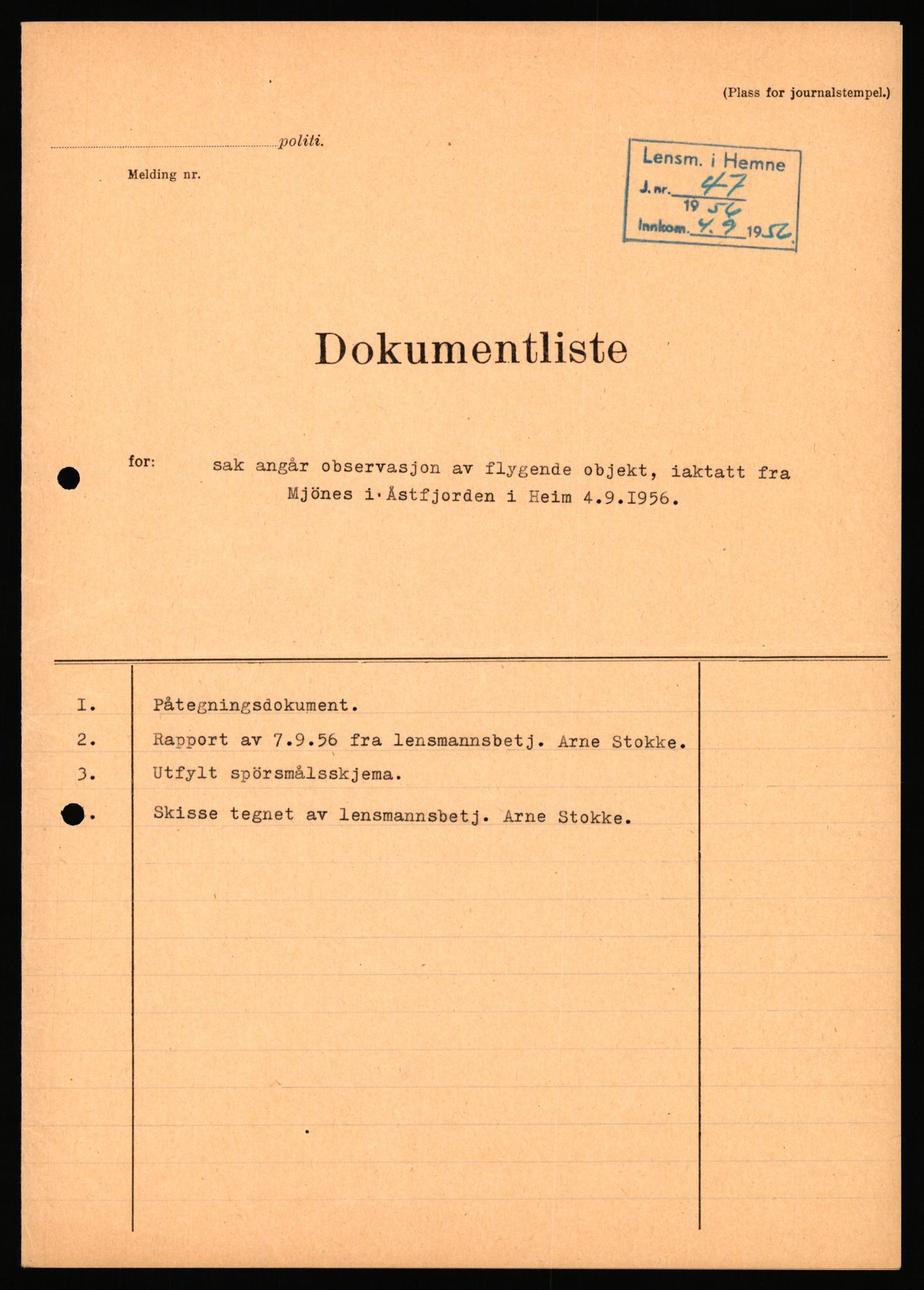 Forsvaret, Luftforsvarets overkommando/Luftforsvarsstaben, AV/RA-RAFA-2246/1/D/Da/L0124/0001: -- / UFO OVER NORSK TERRITORIUM, 1954-1970, p. 102