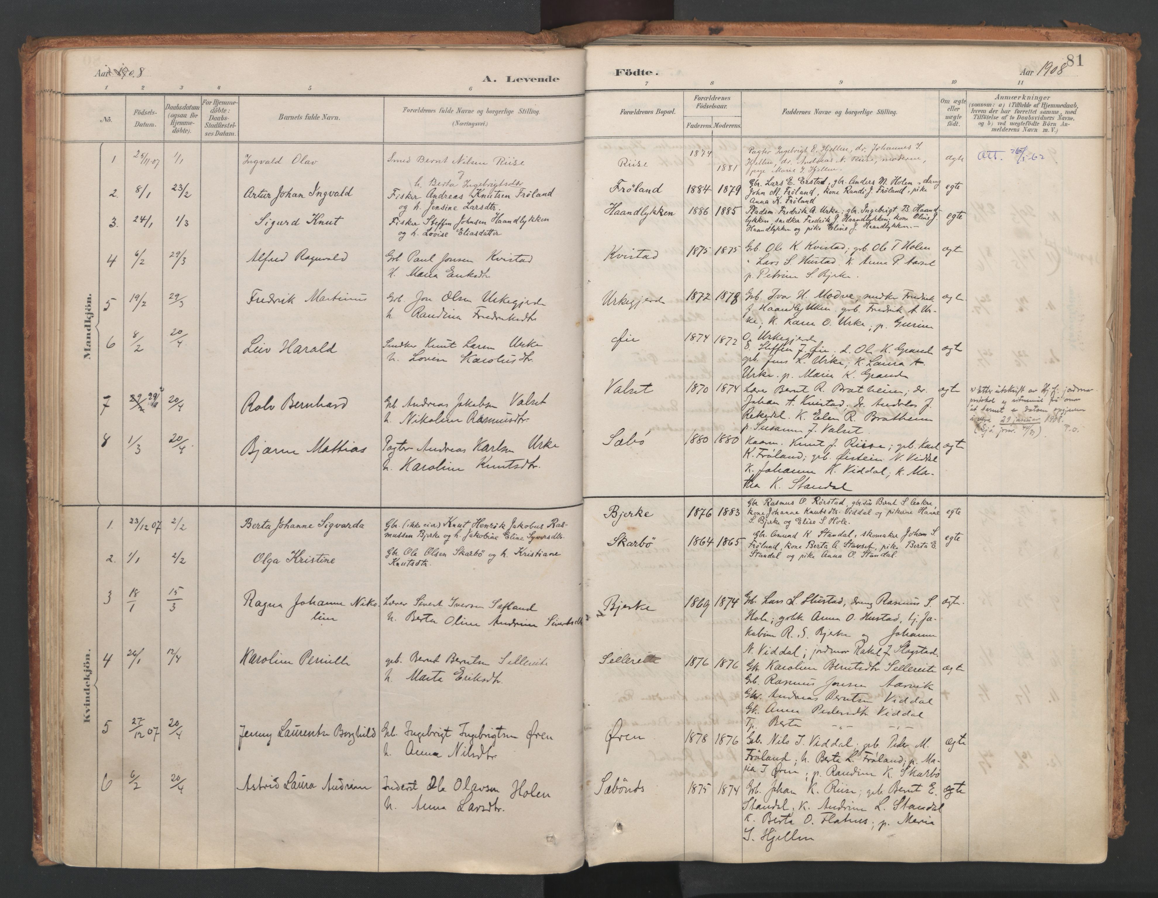 Ministerialprotokoller, klokkerbøker og fødselsregistre - Møre og Romsdal, SAT/A-1454/515/L0211: Parish register (official) no. 515A07, 1886-1910, p. 81