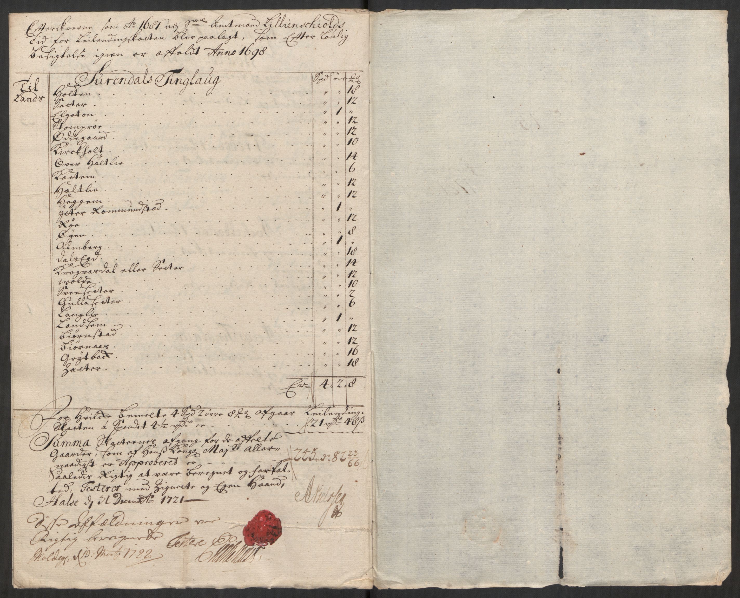 Rentekammeret inntil 1814, Reviderte regnskaper, Fogderegnskap, RA/EA-4092/R56/L3754: Fogderegnskap Nordmøre, 1721, p. 315