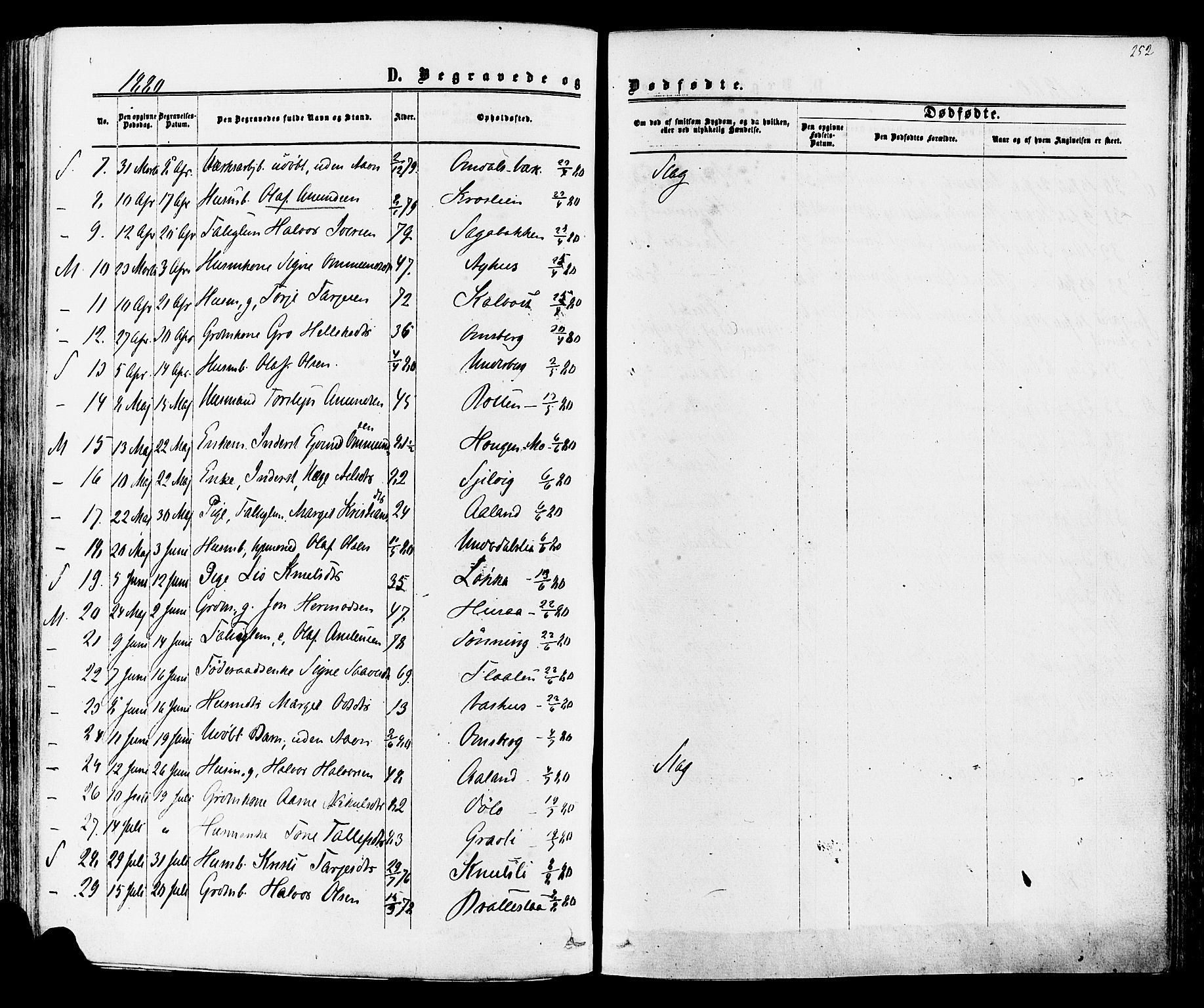 Mo kirkebøker, SAKO/A-286/F/Fa/L0006: Parish register (official) no. I 6, 1865-1885, p. 252