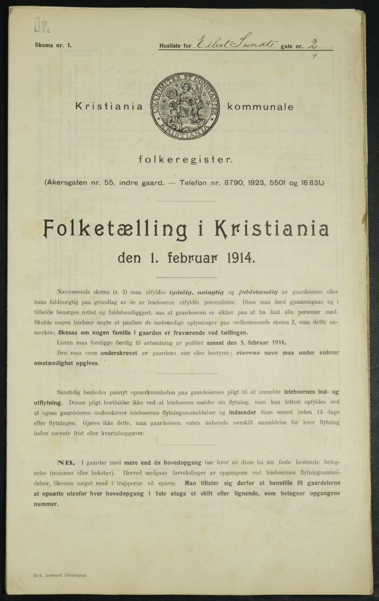 OBA, Municipal Census 1914 for Kristiania, 1914, p. 19139