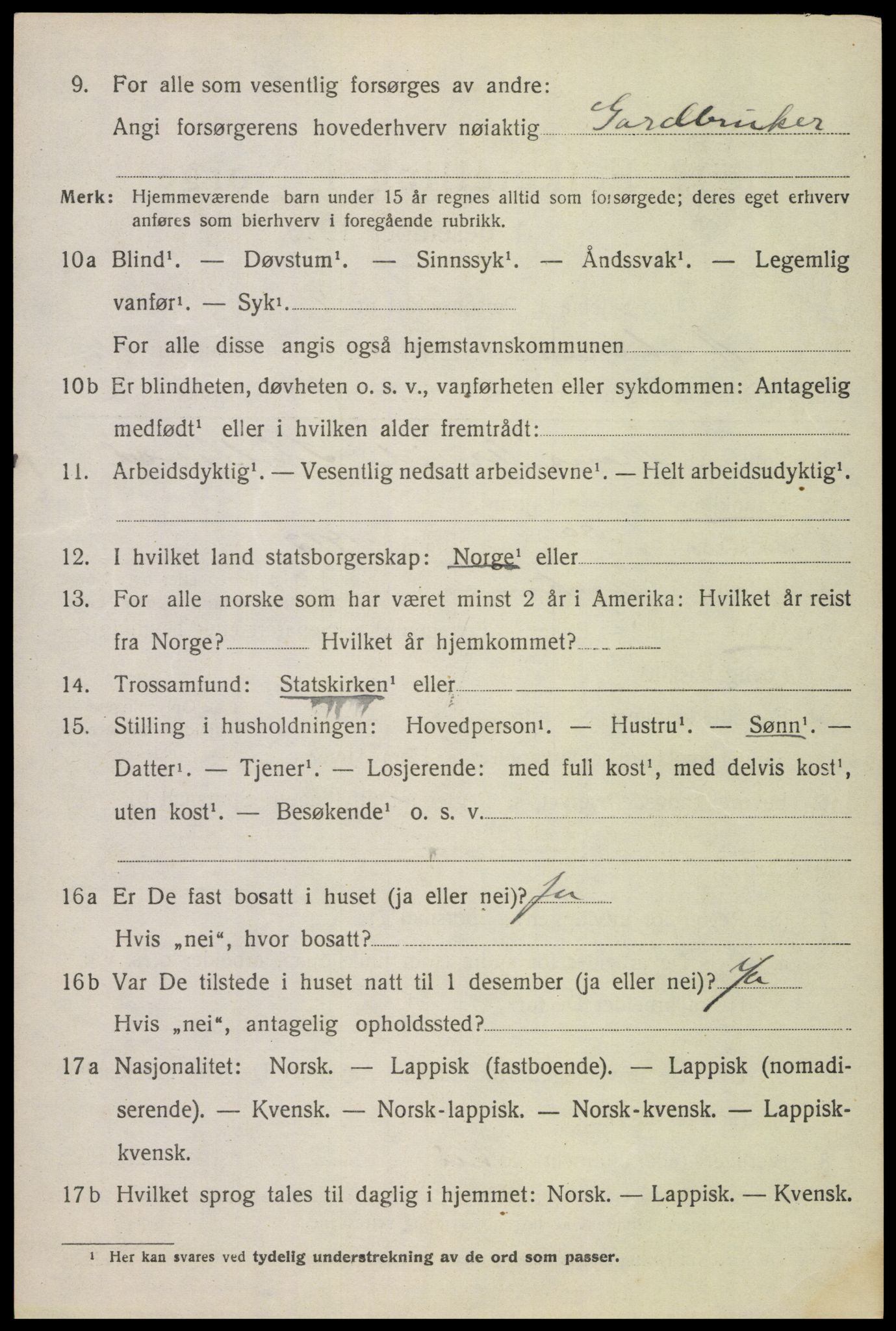 SAT, 1920 census for Ankenes, 1920, p. 7004