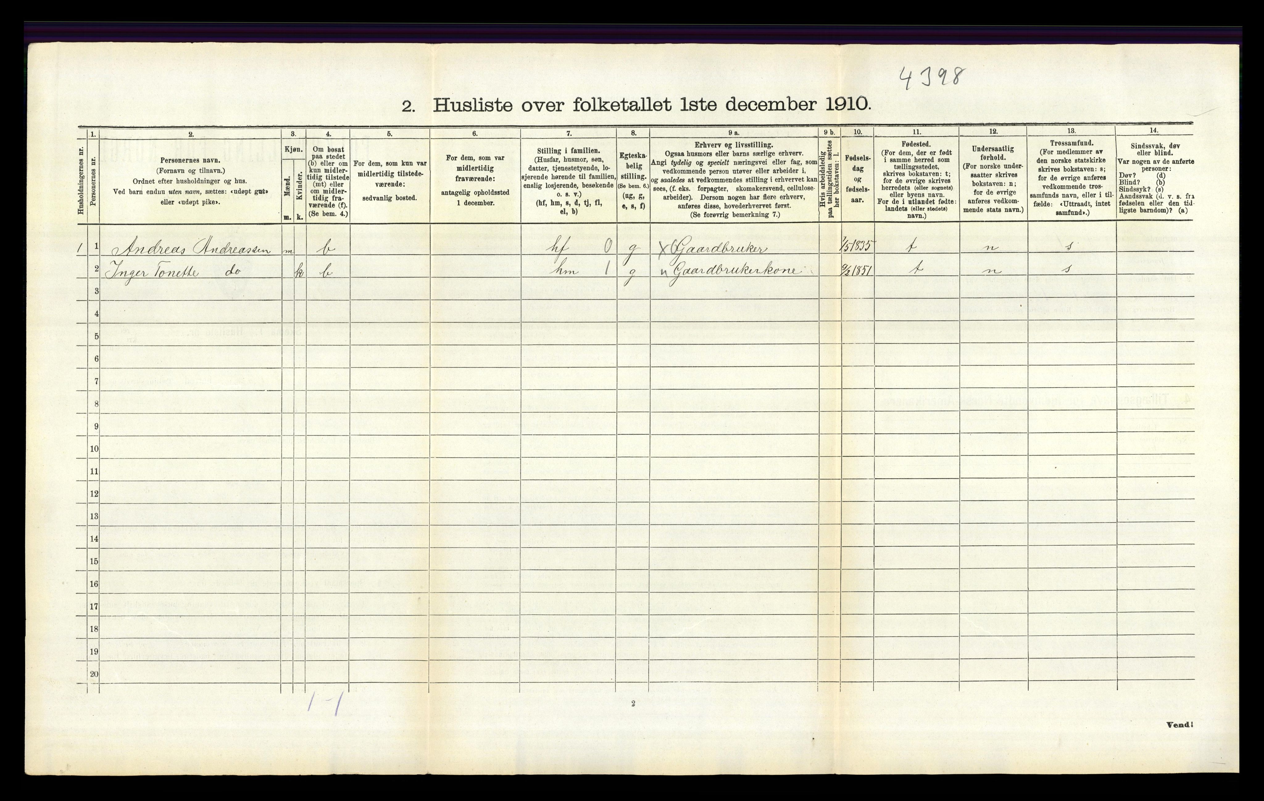 RA, 1910 census for Lund, 1910, p. 91