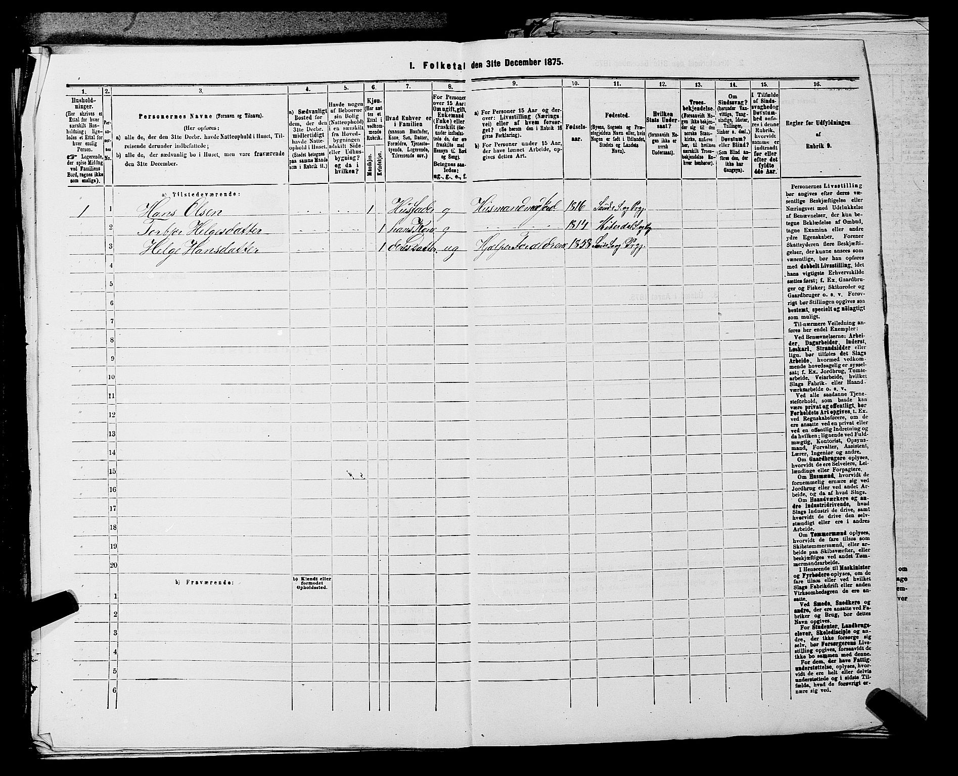 SAKO, 1875 census for 0822P Sauherad, 1875, p. 431