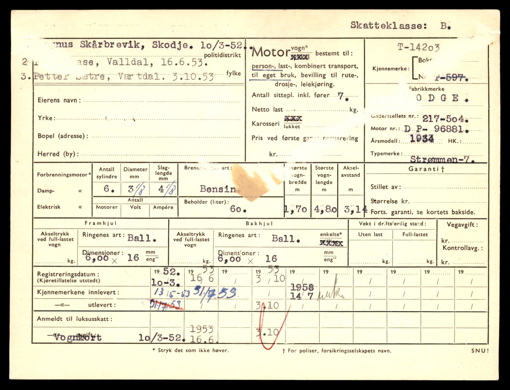 Møre og Romsdal vegkontor - Ålesund trafikkstasjon, AV/SAT-A-4099/F/Fe/L0043: Registreringskort for kjøretøy T 14080 - T 14204, 1927-1998, p. 3305