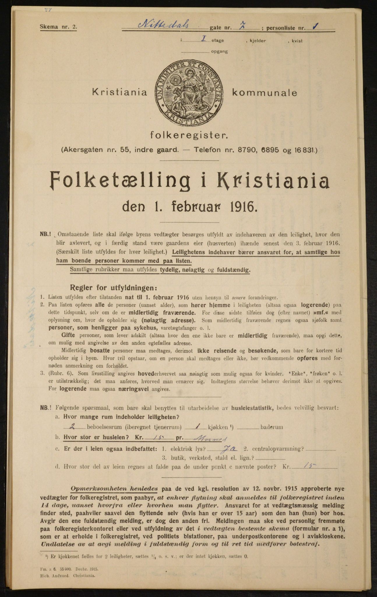 OBA, Municipal Census 1916 for Kristiania, 1916, p. 73024