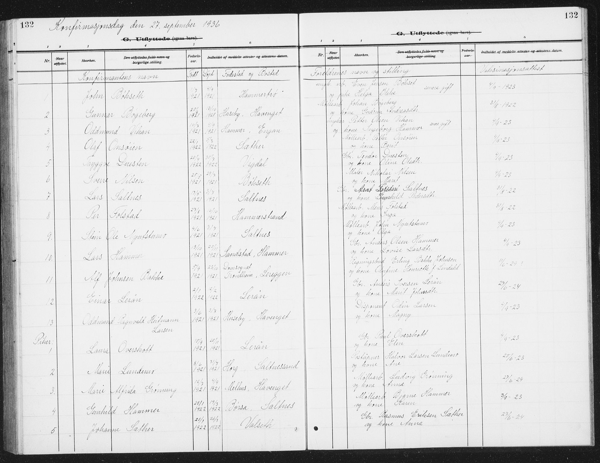 Ministerialprotokoller, klokkerbøker og fødselsregistre - Sør-Trøndelag, SAT/A-1456/666/L0791: Parish register (copy) no. 666C04, 1909-1939, p. 132