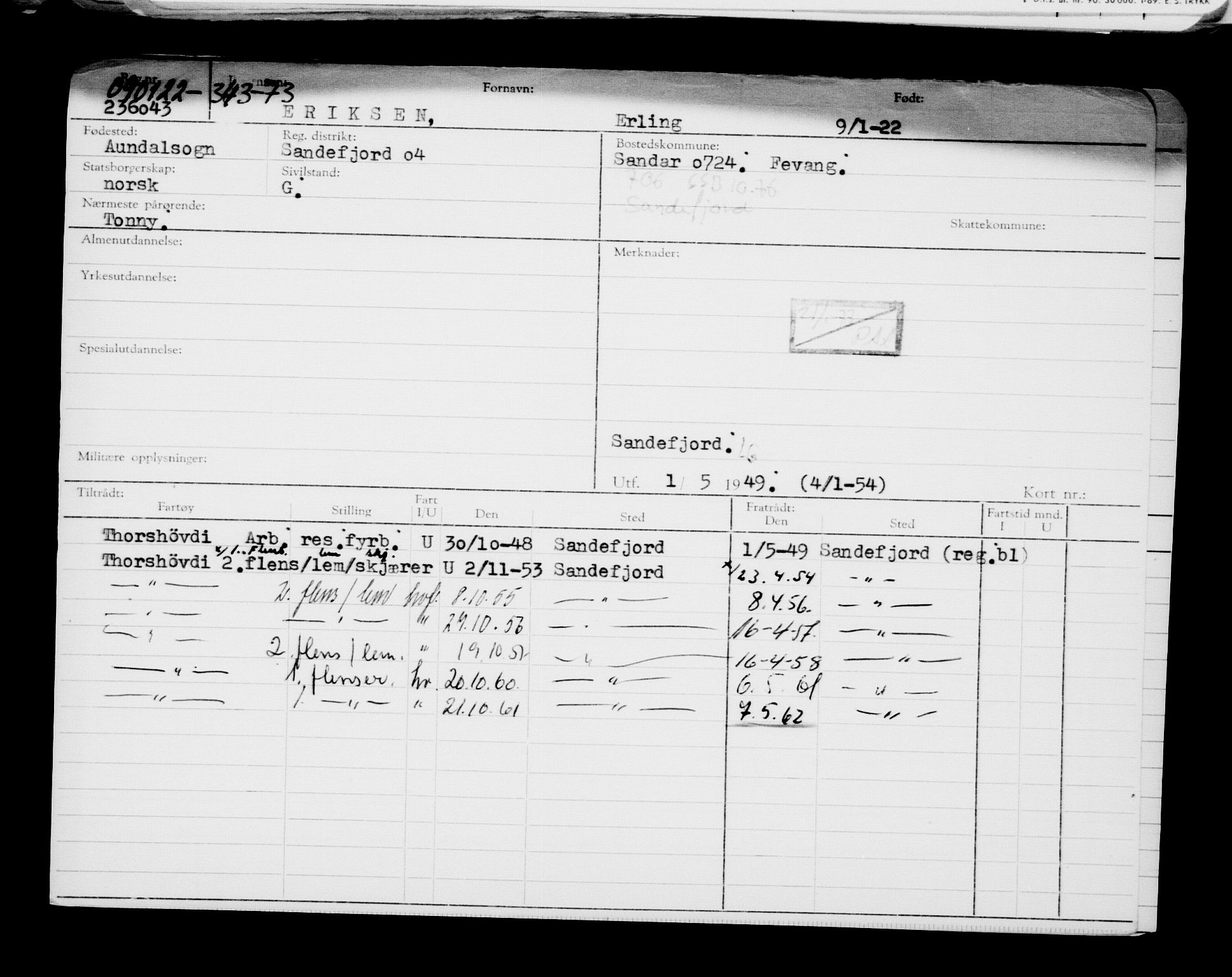 Direktoratet for sjømenn, AV/RA-S-3545/G/Gb/L0201: Hovedkort, 1921-1922, p. 621