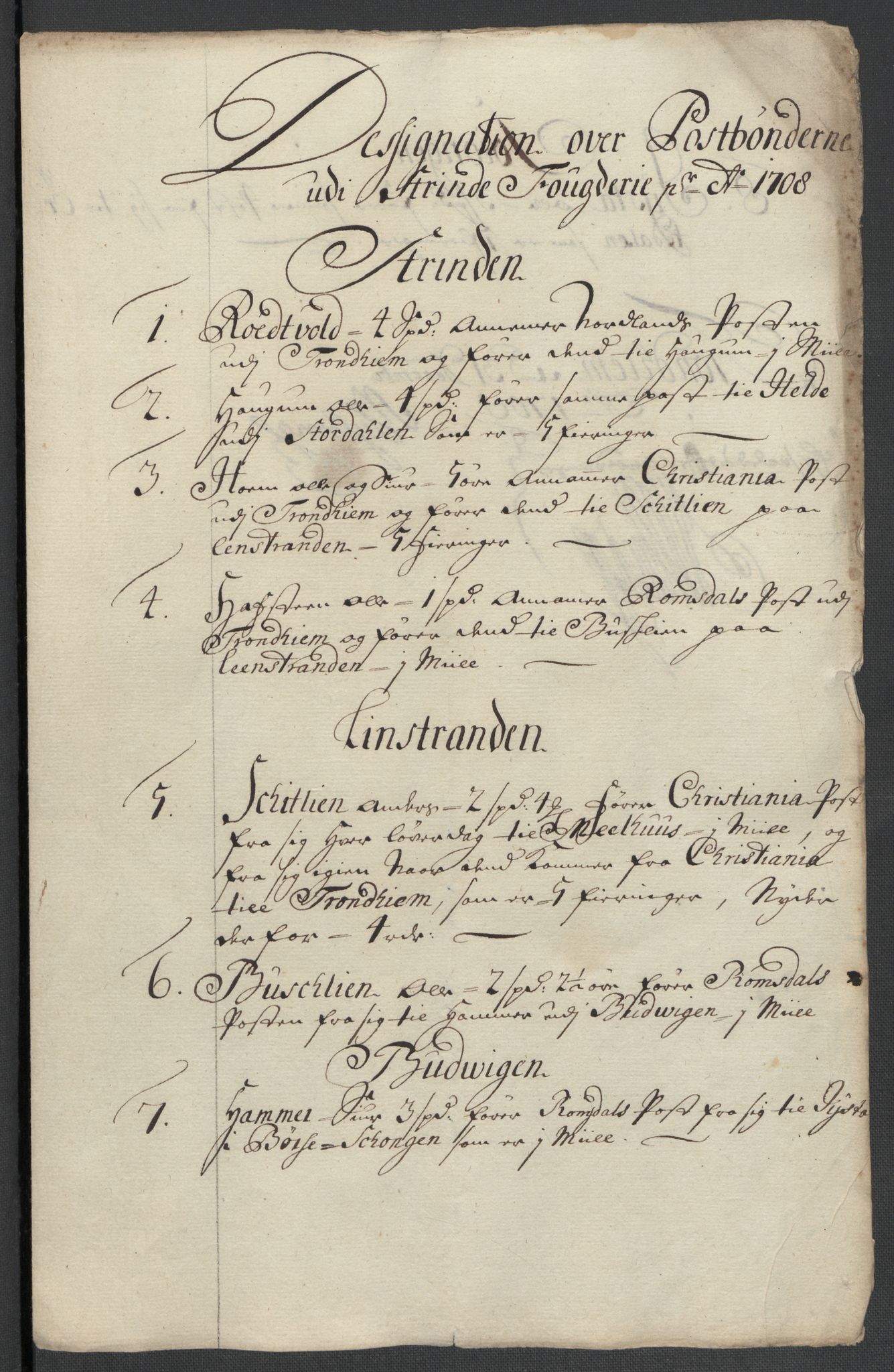 Rentekammeret inntil 1814, Reviderte regnskaper, Fogderegnskap, RA/EA-4092/R61/L4110: Fogderegnskap Strinda og Selbu, 1707-1708, p. 451