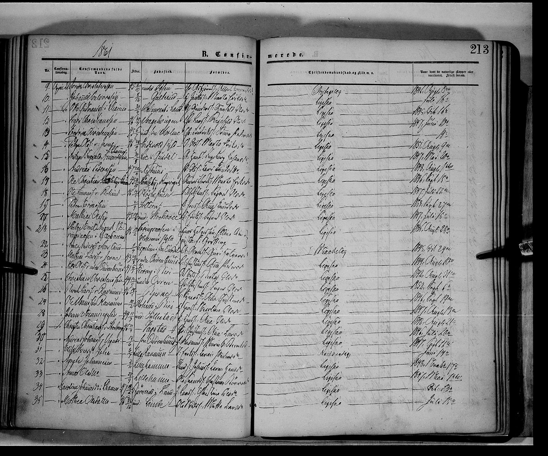 Fåberg prestekontor, AV/SAH-PREST-086/H/Ha/Haa/L0006: Parish register (official) no. 6A, 1855-1867, p. 213