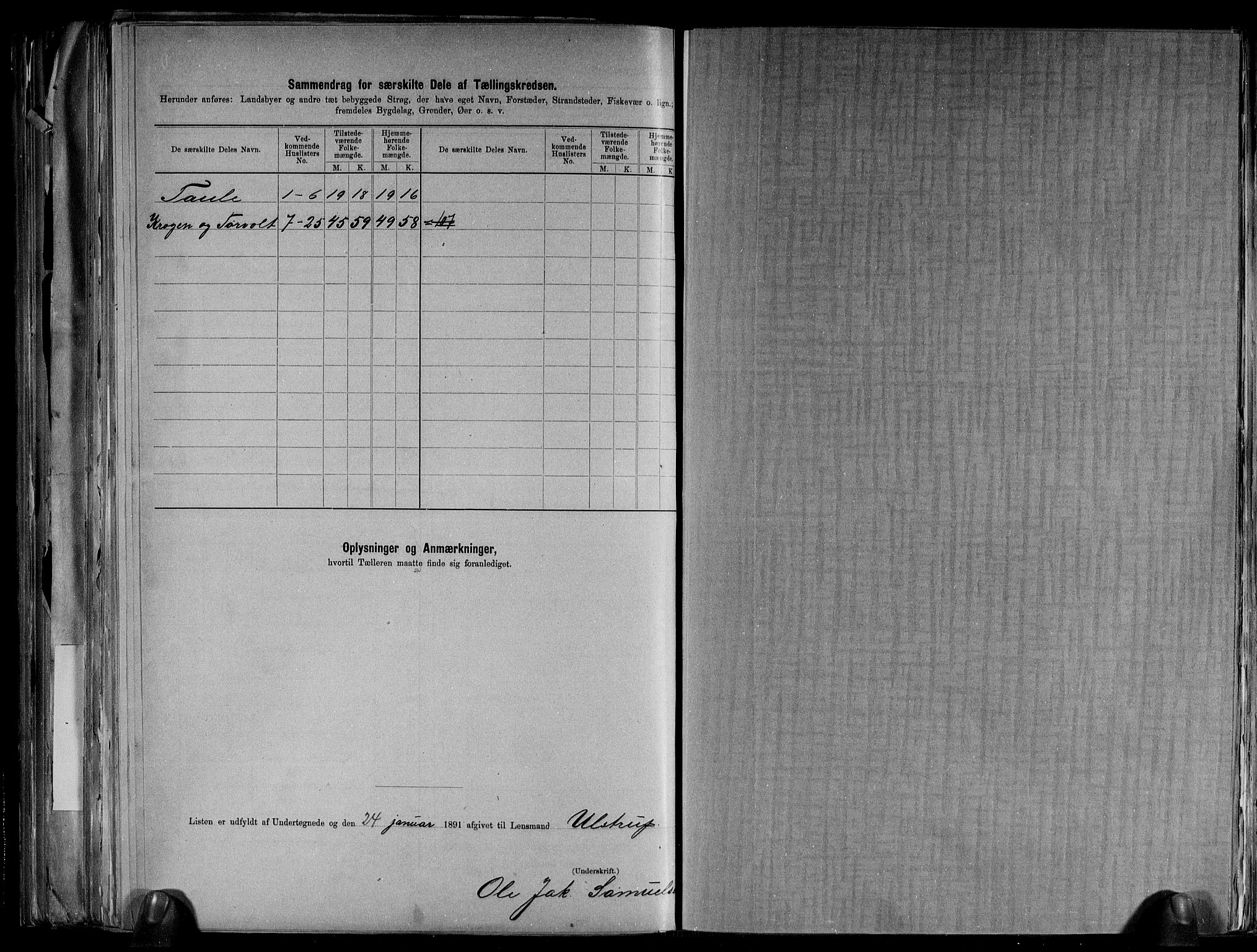 RA, 1891 census for 0923 Fjære, 1891, p. 30