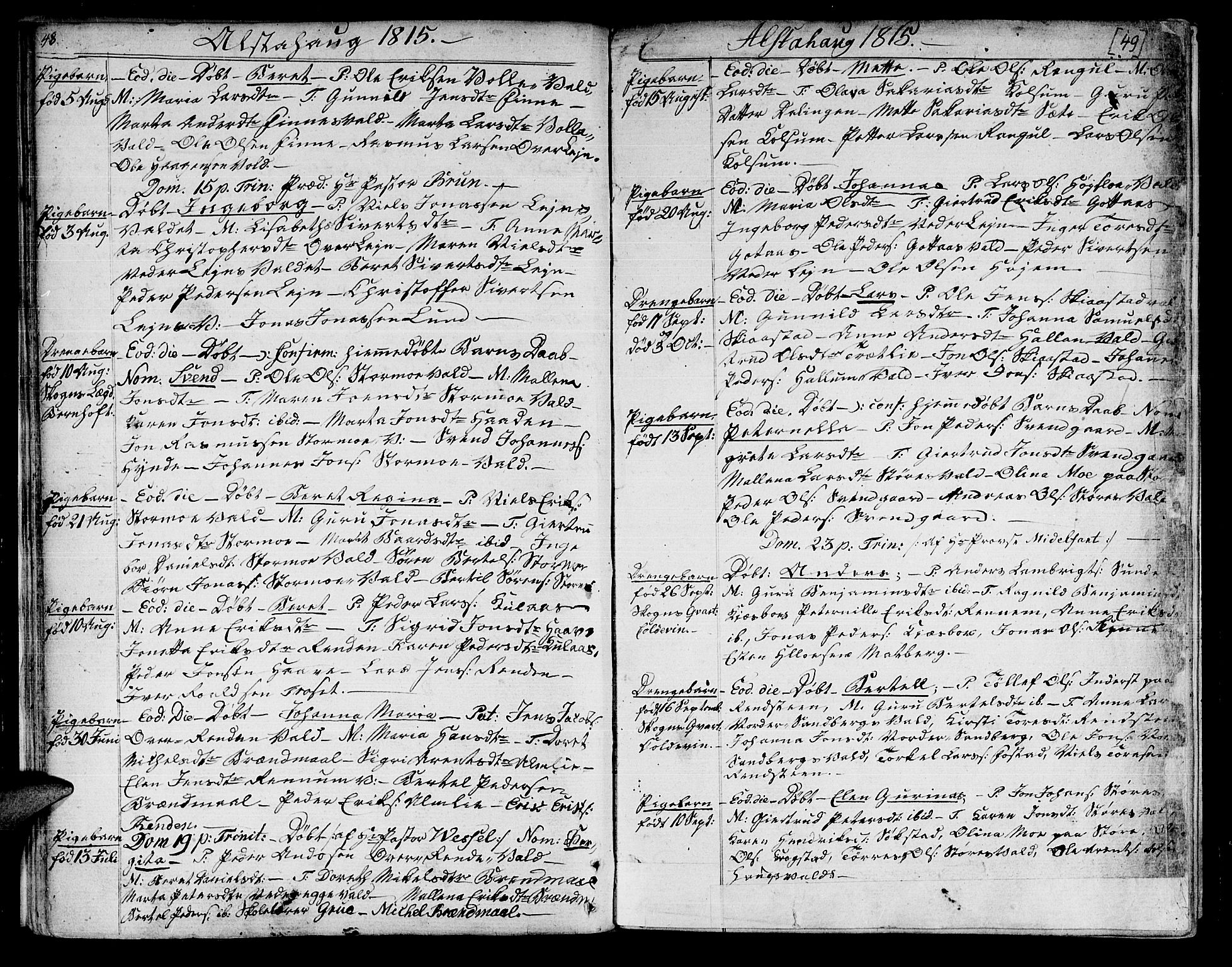 Ministerialprotokoller, klokkerbøker og fødselsregistre - Nord-Trøndelag, AV/SAT-A-1458/717/L0145: Parish register (official) no. 717A03 /1, 1810-1815, p. 48-49
