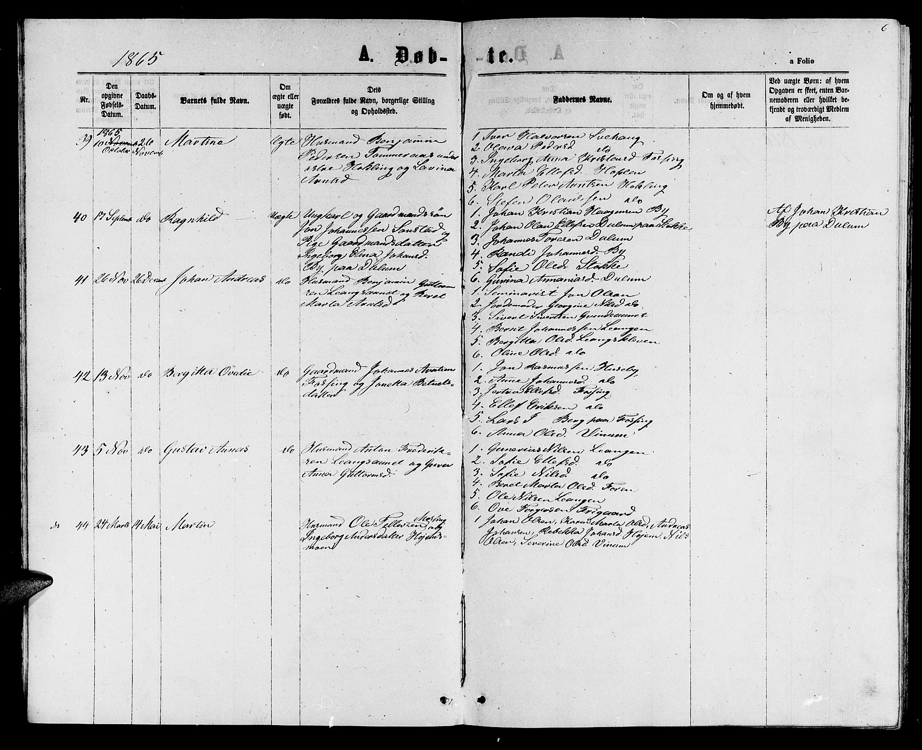 Ministerialprotokoller, klokkerbøker og fødselsregistre - Nord-Trøndelag, AV/SAT-A-1458/714/L0133: Parish register (copy) no. 714C02, 1865-1877, p. 6