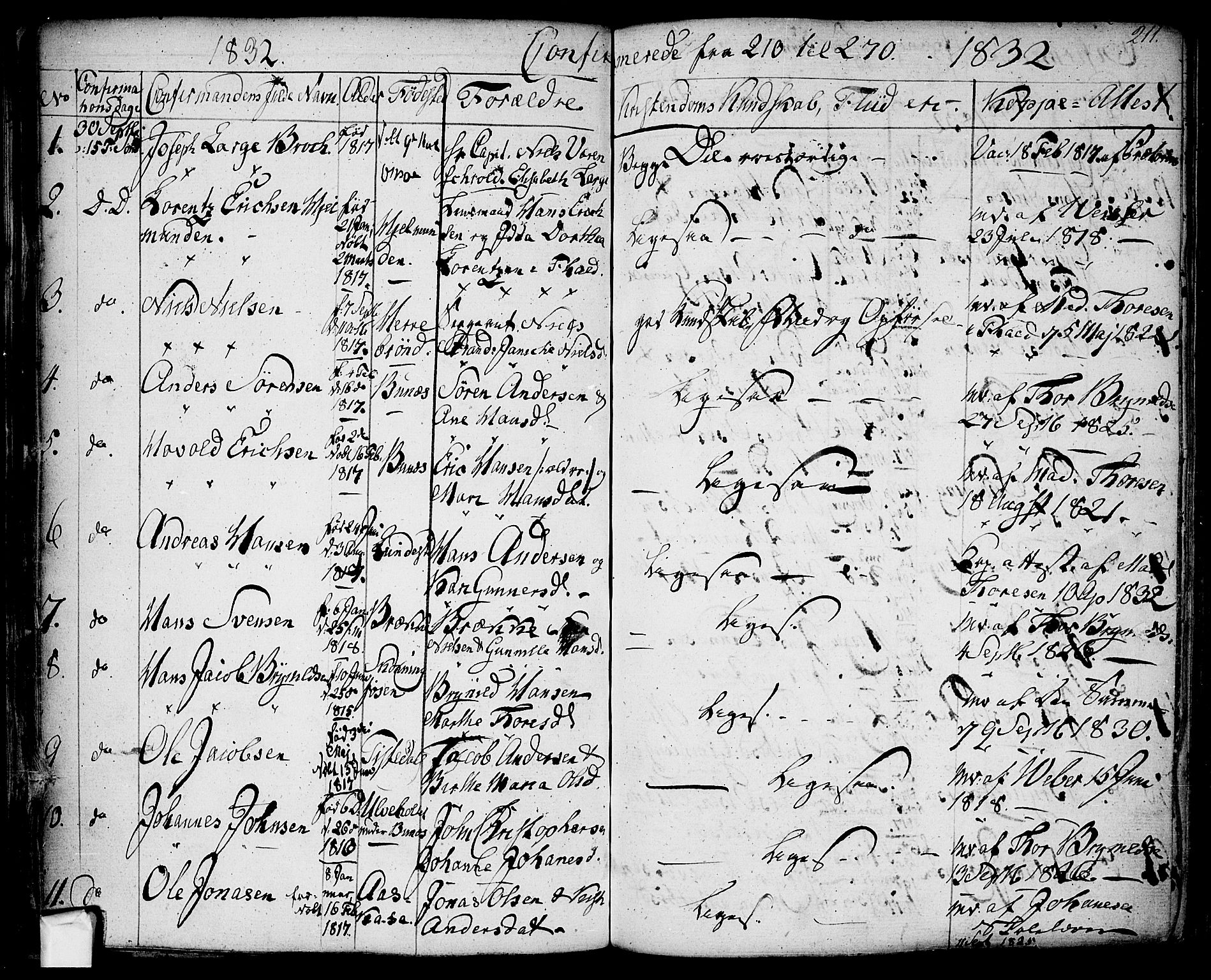 Berg prestekontor Kirkebøker, SAO/A-10902/F/Fa/L0003: Parish register (official) no. I 3, 1832-1842, p. 211