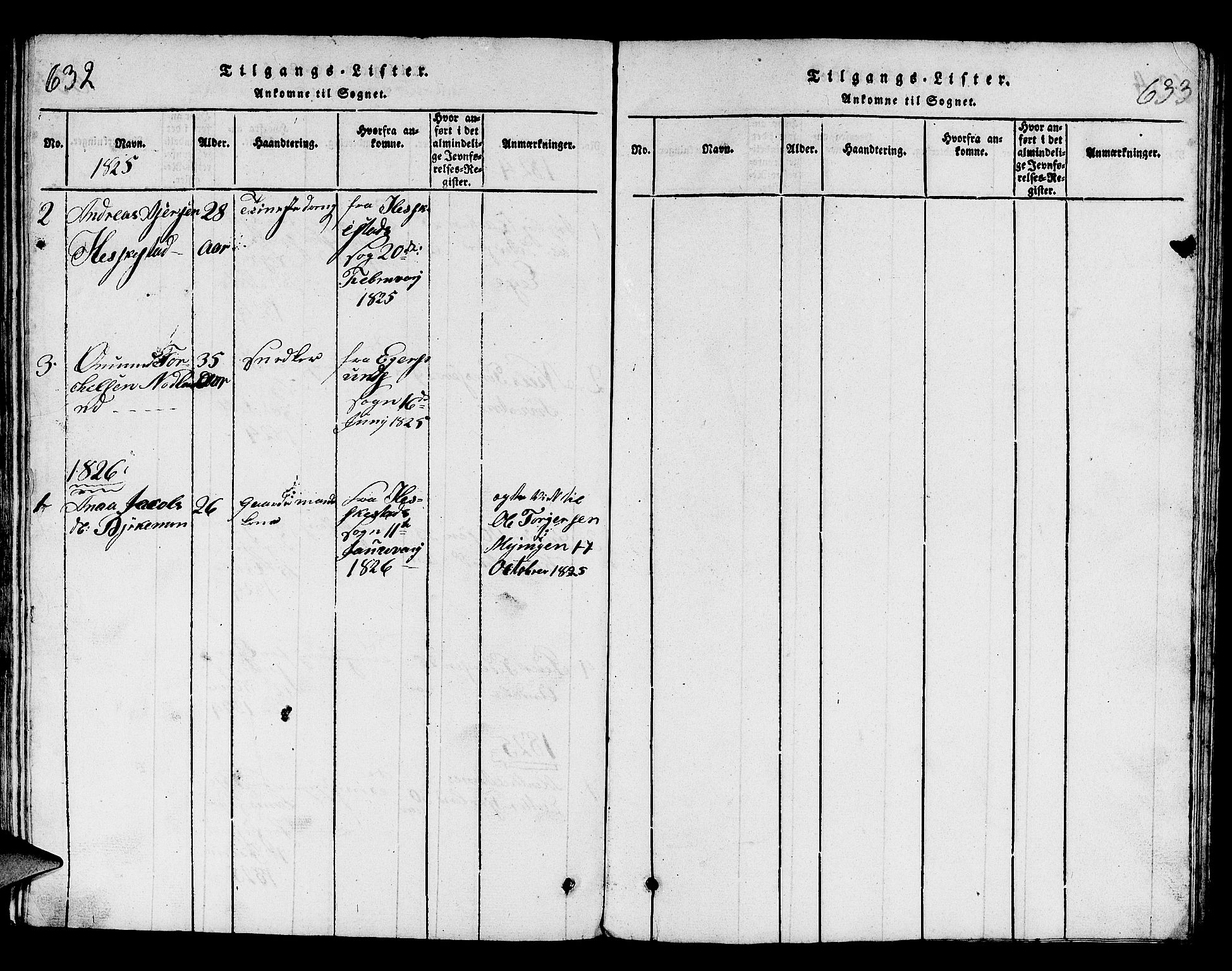 Helleland sokneprestkontor, SAST/A-101810: Parish register (copy) no. B 1, 1815-1841, p. 632-633