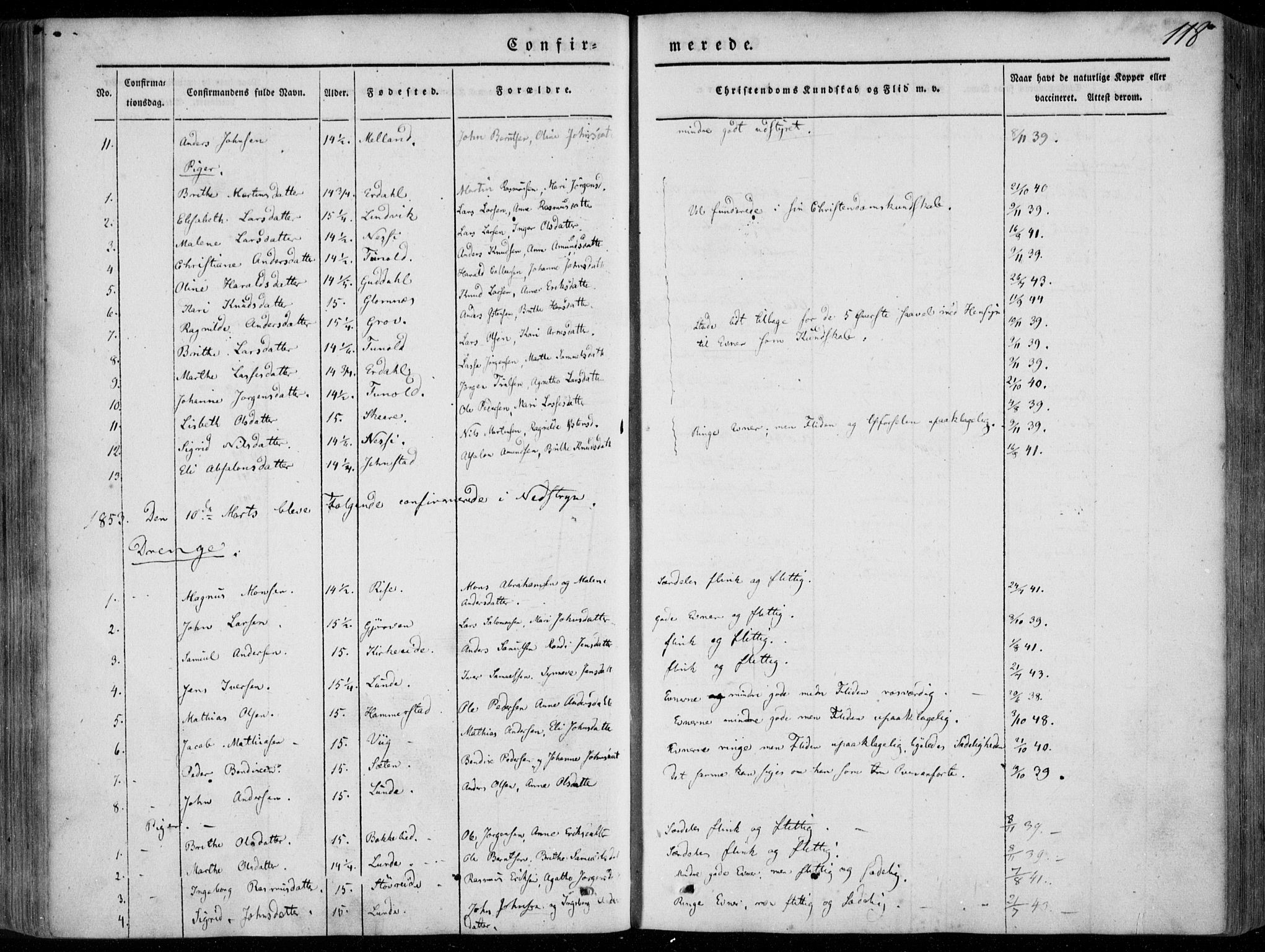 Stryn Sokneprestembete, SAB/A-82501: Parish register (official) no. A 2, 1844-1861, p. 118