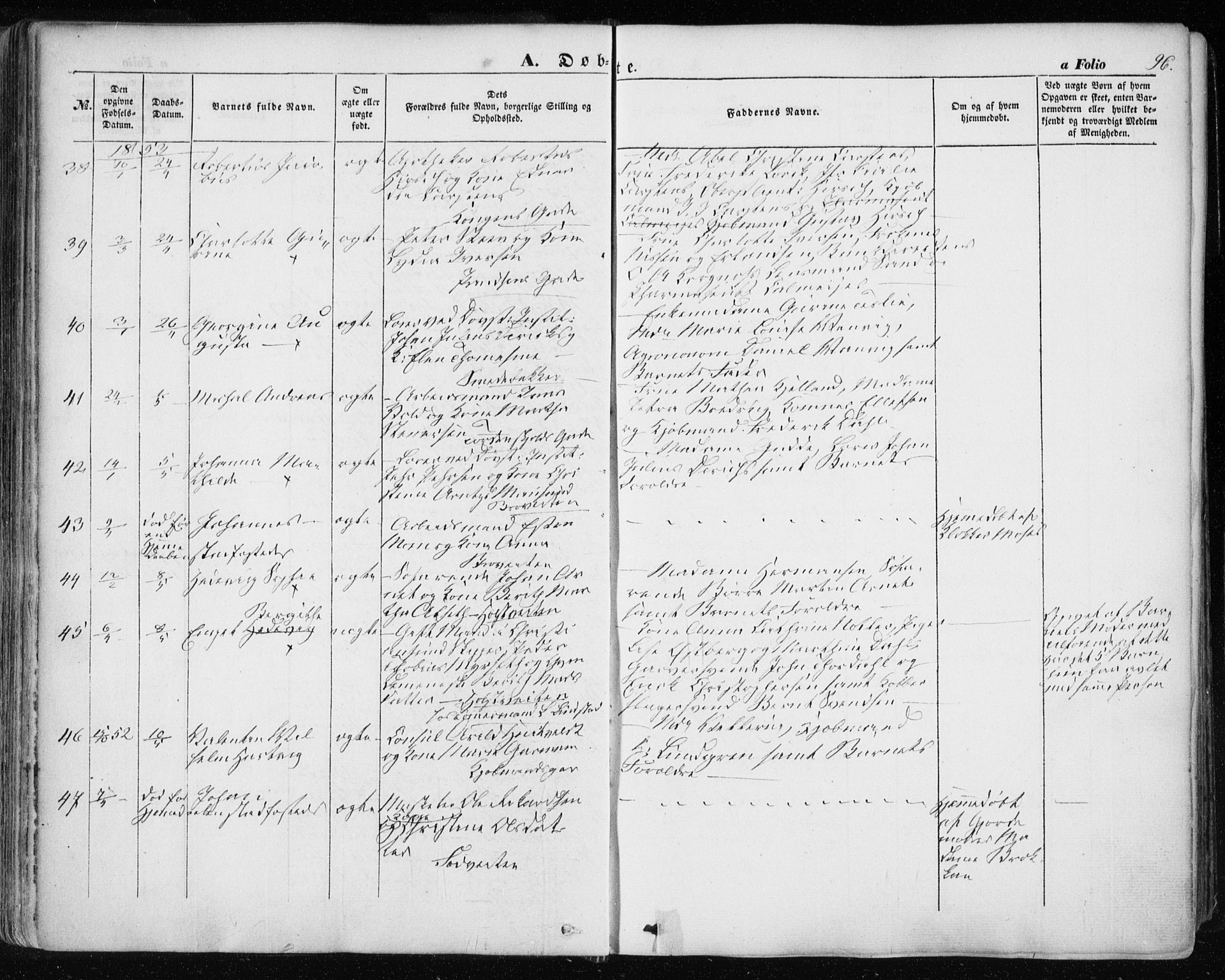Ministerialprotokoller, klokkerbøker og fødselsregistre - Sør-Trøndelag, AV/SAT-A-1456/601/L0051: Parish register (official) no. 601A19, 1848-1857, p. 96