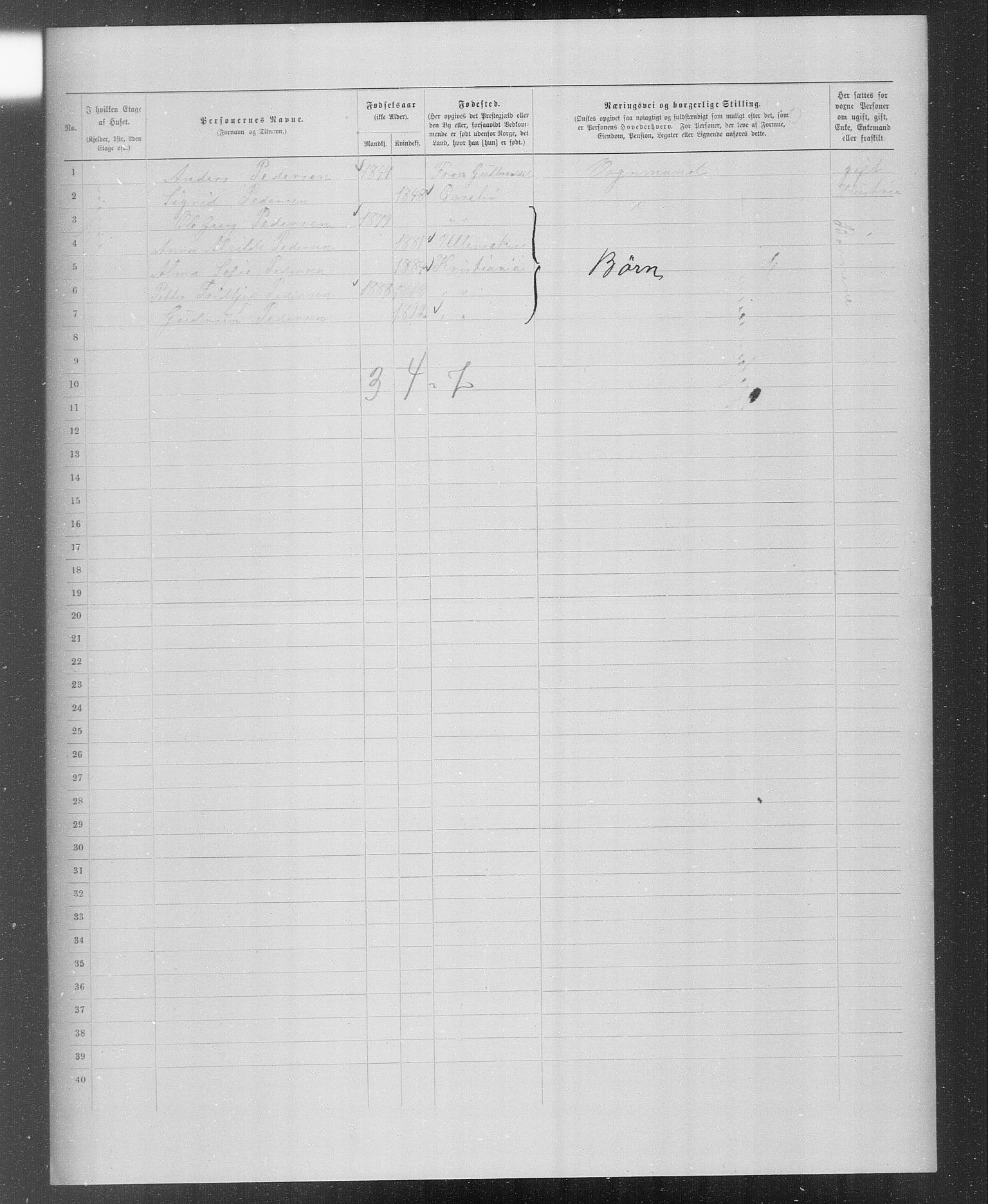 OBA, Municipal Census 1899 for Kristiania, 1899, p. 3931