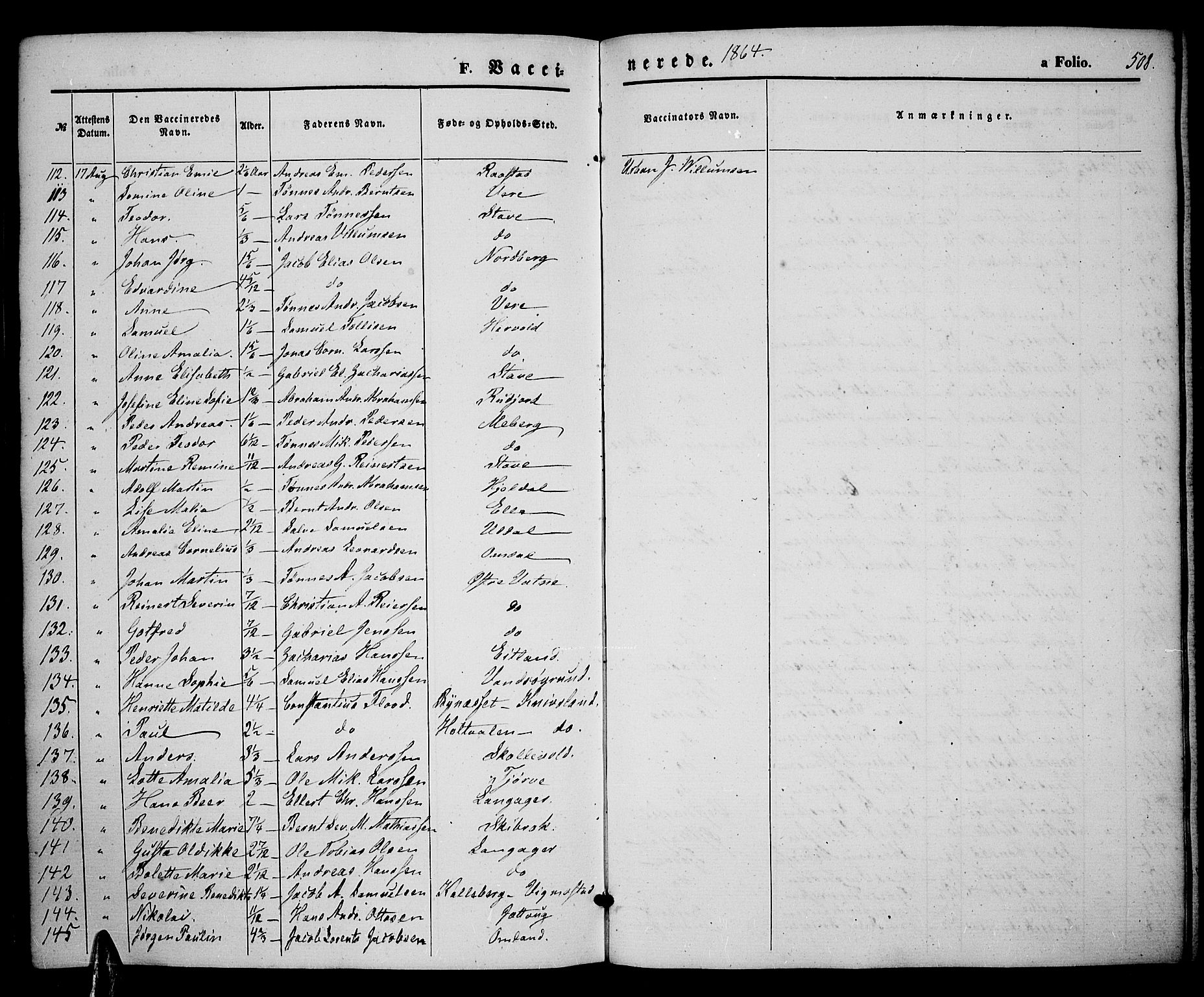 Lista sokneprestkontor, AV/SAK-1111-0027/F/Fb/L0003: Parish register (copy) no. B 3, 1862-1877, p. 508