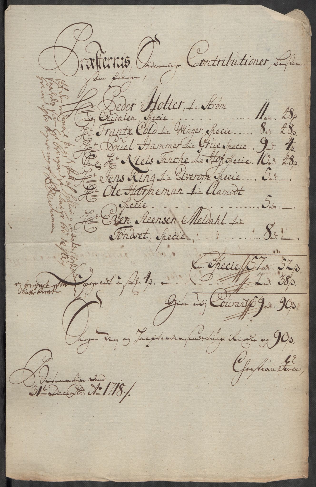 Rentekammeret inntil 1814, Reviderte regnskaper, Fogderegnskap, AV/RA-EA-4092/R13/L0857: Fogderegnskap Solør, Odal og Østerdal, 1718, p. 147