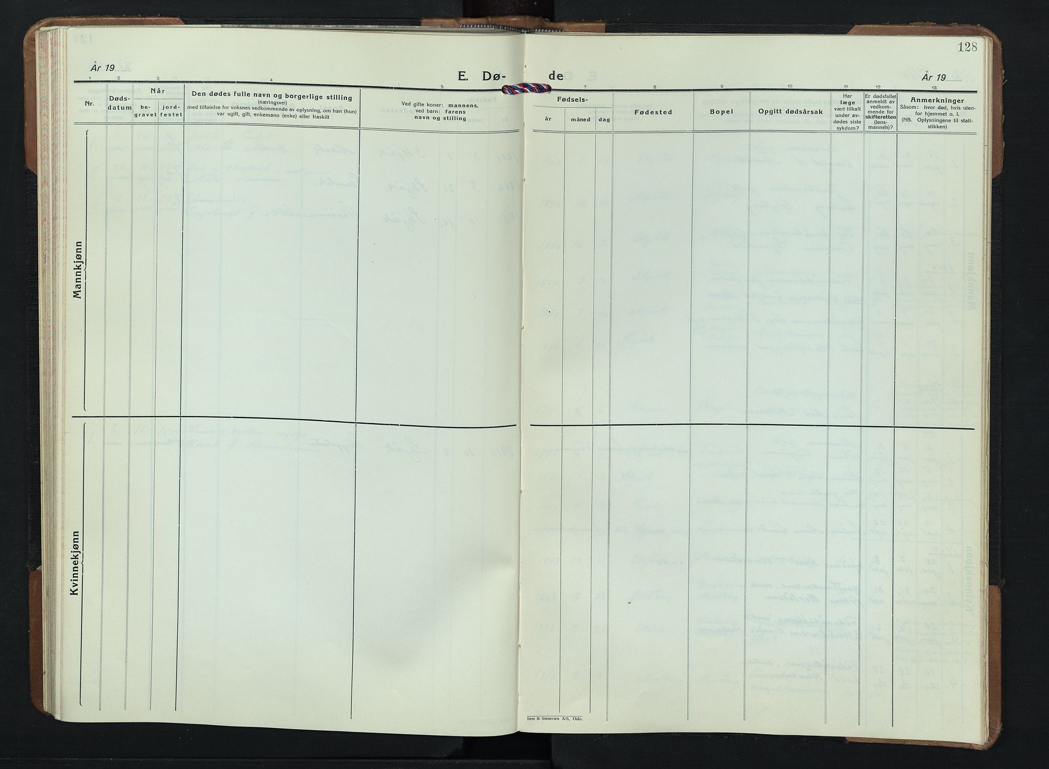 Skjåk prestekontor, AV/SAH-PREST-072/H/Ha/Hab/L0007: Parish register (copy) no. 7, 1936-1958, p. 128