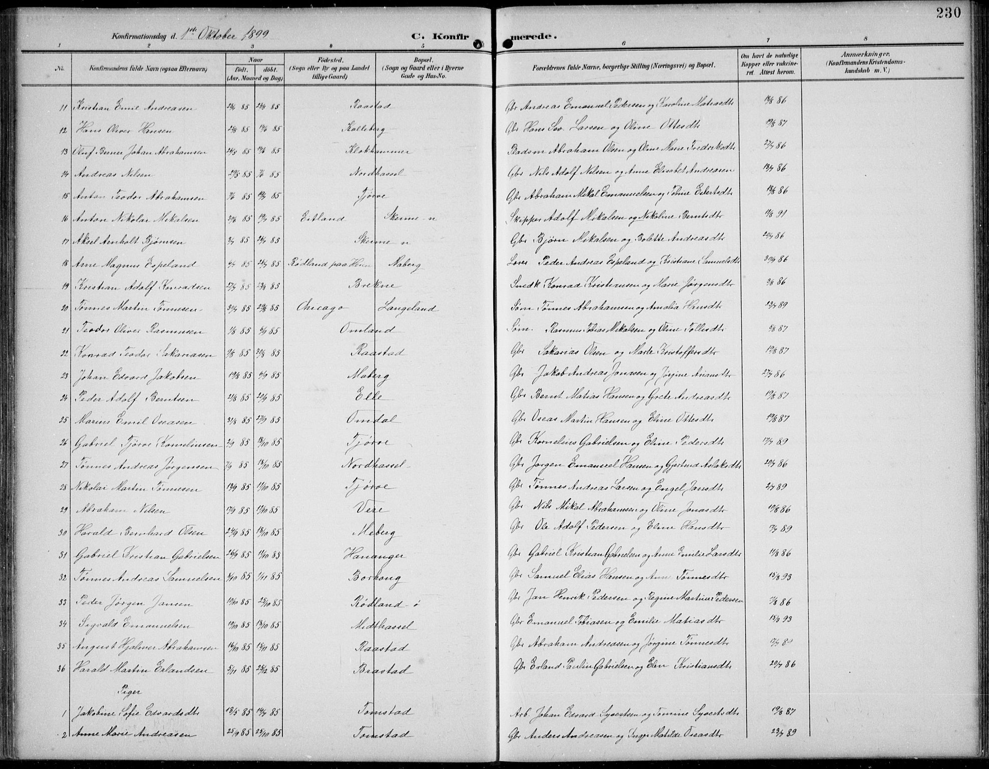 Lista sokneprestkontor, SAK/1111-0027/F/Fb/L0005: Parish register (copy) no. B 5, 1892-1923, p. 230