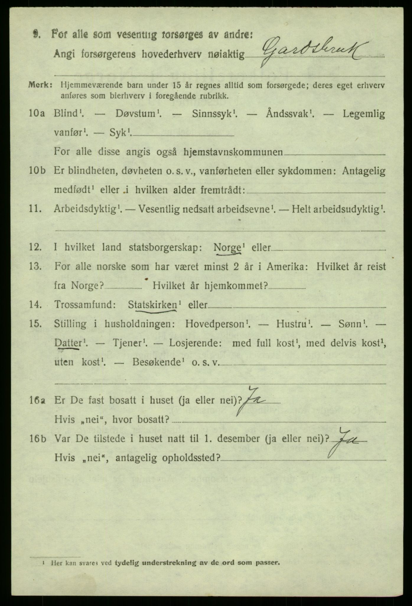 SAB, 1920 census for Masfjorden, 1920, p. 2736