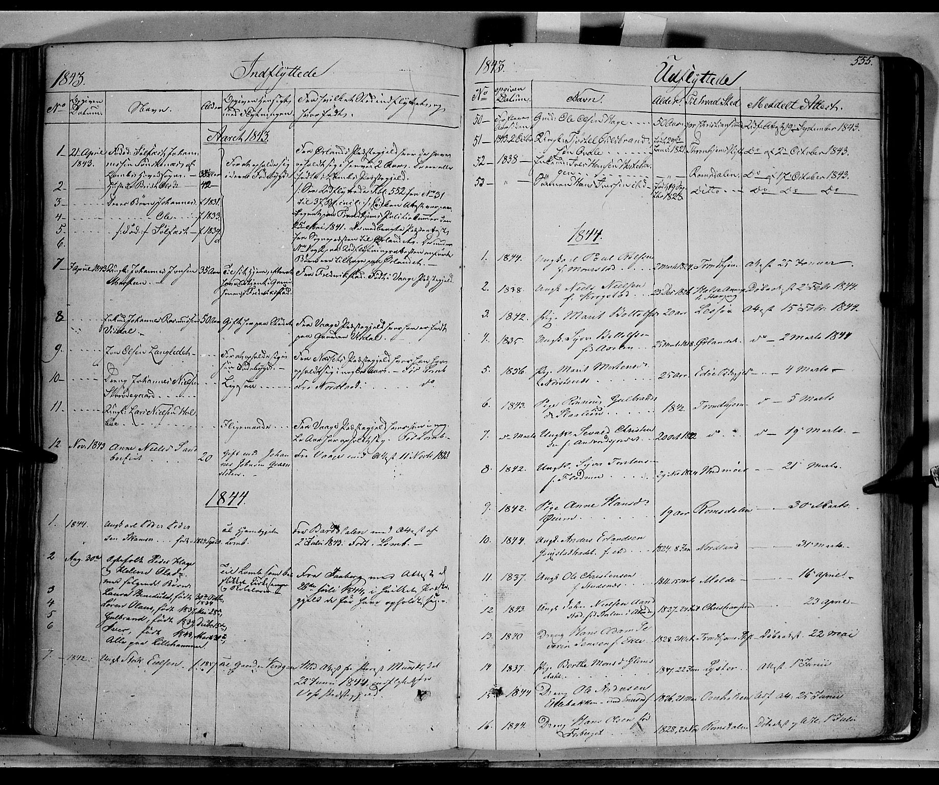 Lom prestekontor, SAH/PREST-070/K/L0006: Parish register (official) no. 6B, 1837-1863, p. 555