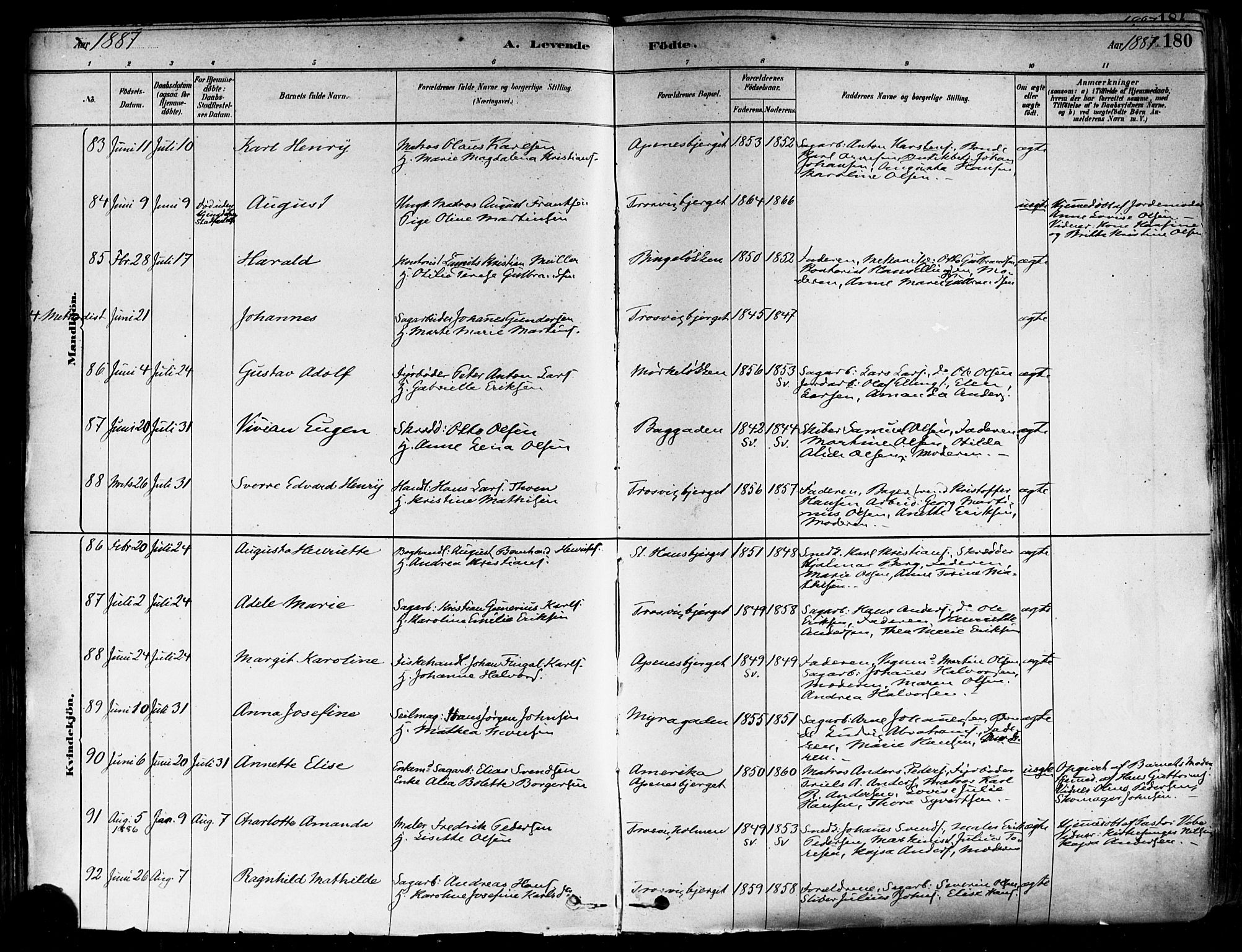 Fredrikstad domkirkes prestekontor Kirkebøker, SAO/A-10906/F/Fa/L0002: Parish register (official) no. 2, 1878-1894, p. 180