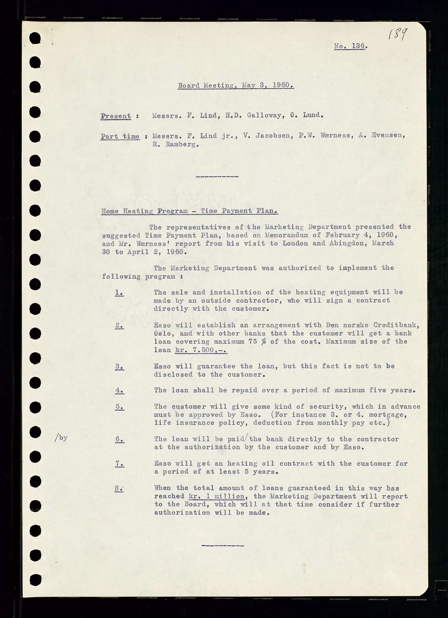 Pa 0982 - Esso Norge A/S, AV/SAST-A-100448/A/Aa/L0001/0002: Den administrerende direksjon Board minutes (styrereferater) / Den administrerende direksjon Board minutes (styrereferater), 1960-1961, p. 25