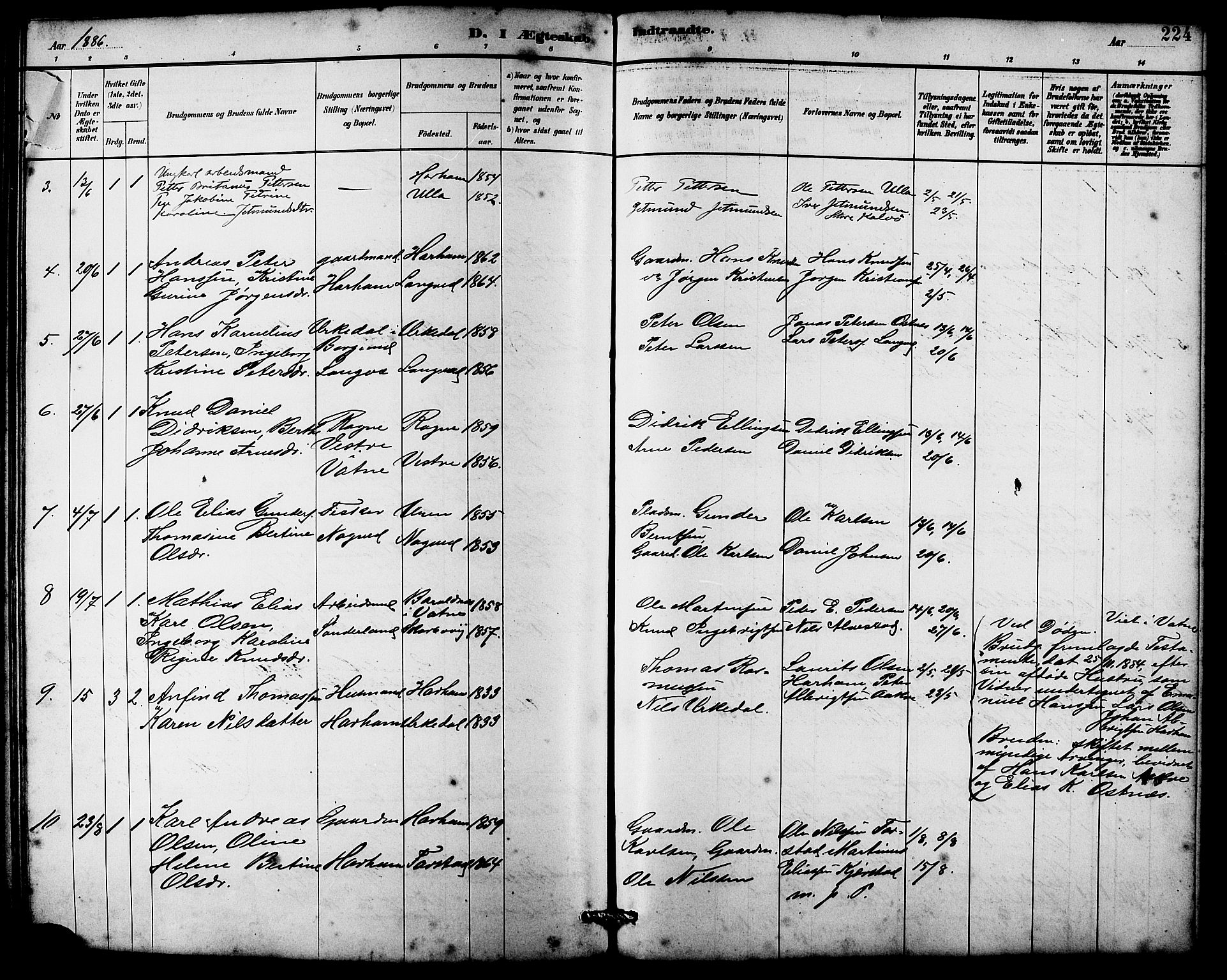 Ministerialprotokoller, klokkerbøker og fødselsregistre - Møre og Romsdal, AV/SAT-A-1454/536/L0510: Parish register (copy) no. 536C05, 1881-1898, p. 224