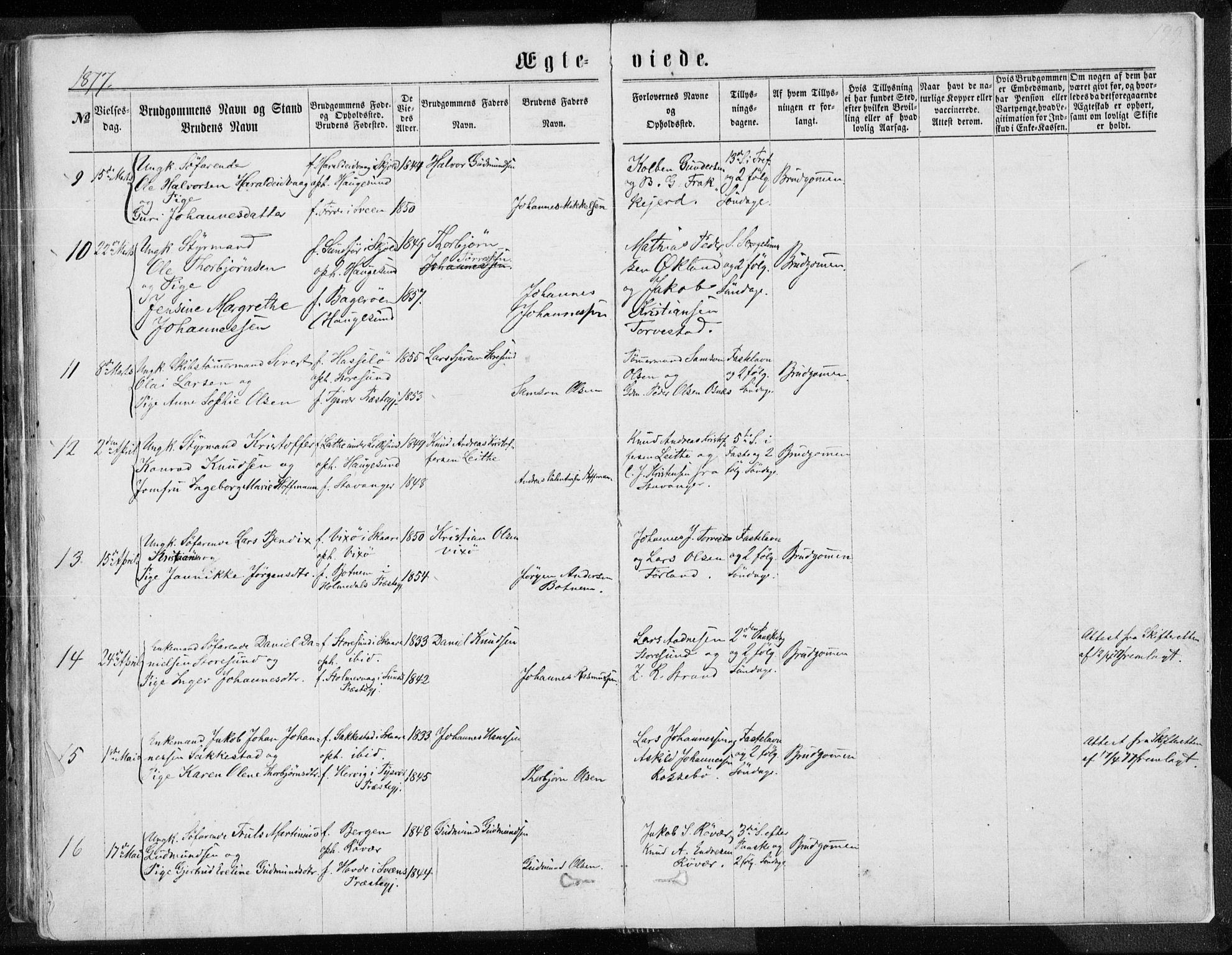 Torvastad sokneprestkontor, AV/SAST-A -101857/H/Ha/Haa/L0012: Parish register (official) no. A 12.1, 1867-1877, p. 199