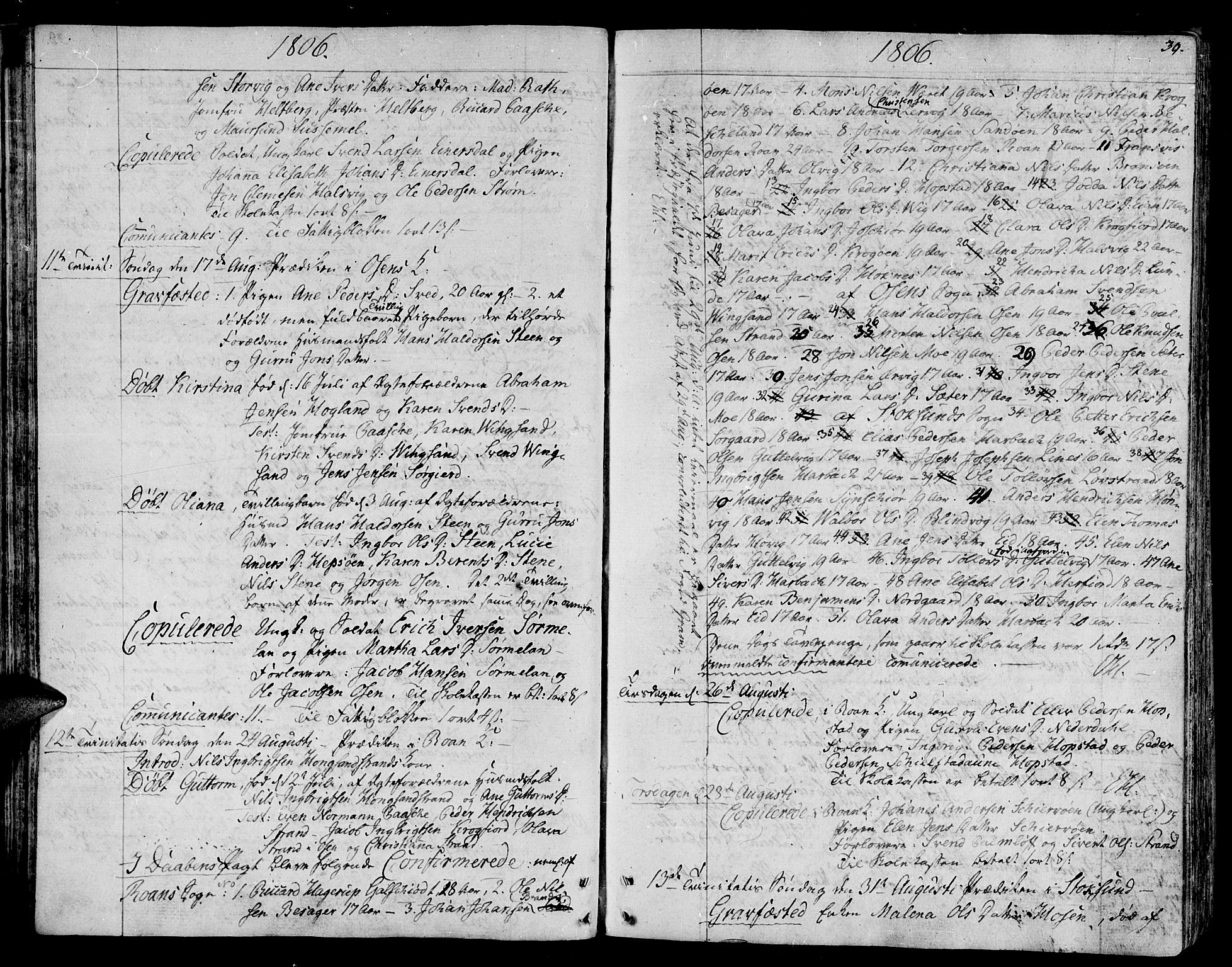 Ministerialprotokoller, klokkerbøker og fødselsregistre - Sør-Trøndelag, SAT/A-1456/657/L0701: Parish register (official) no. 657A02, 1802-1831, p. 39