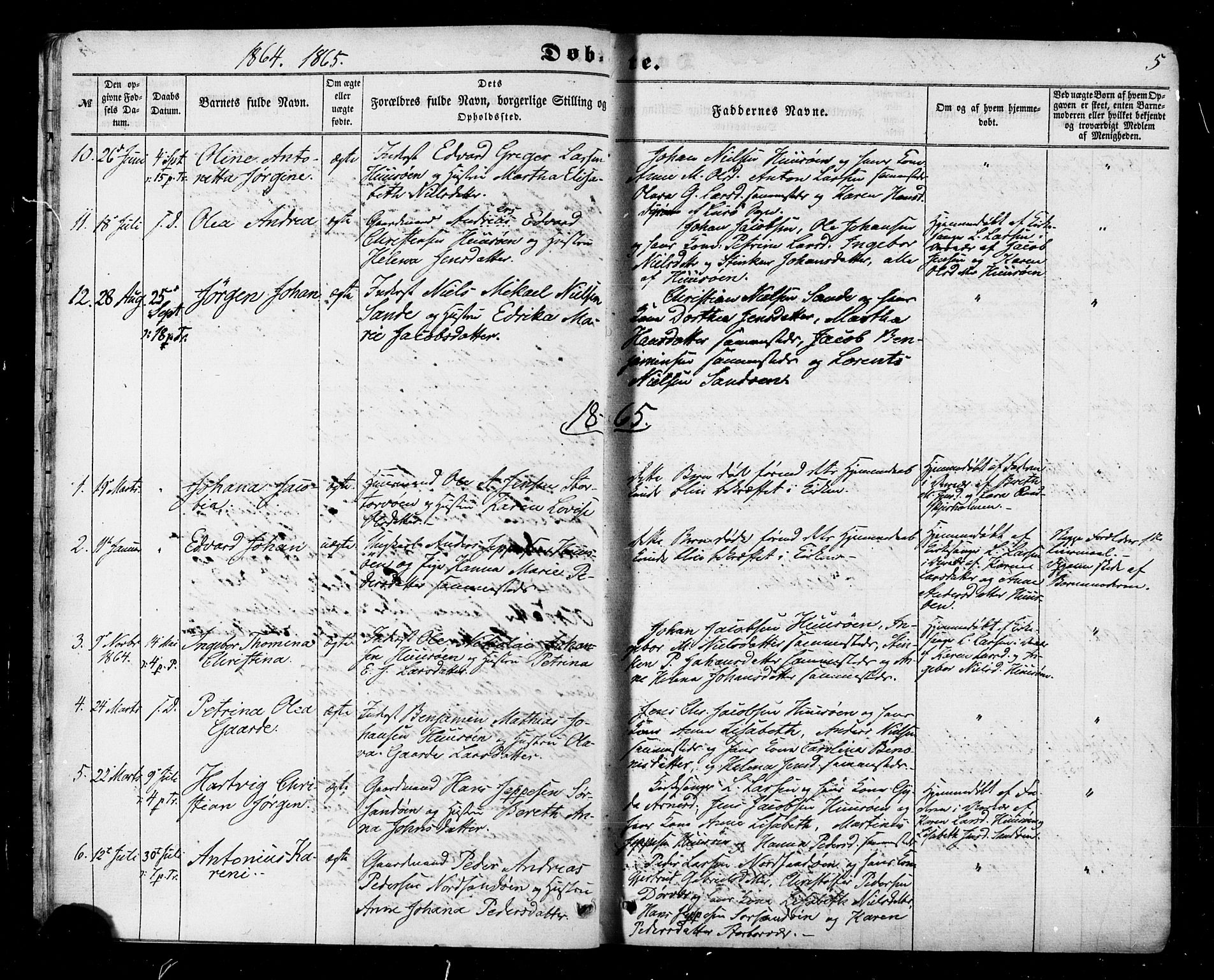 Ministerialprotokoller, klokkerbøker og fødselsregistre - Nordland, SAT/A-1459/840/L0579: Parish register (official) no. 840A01, 1863-1887, p. 5