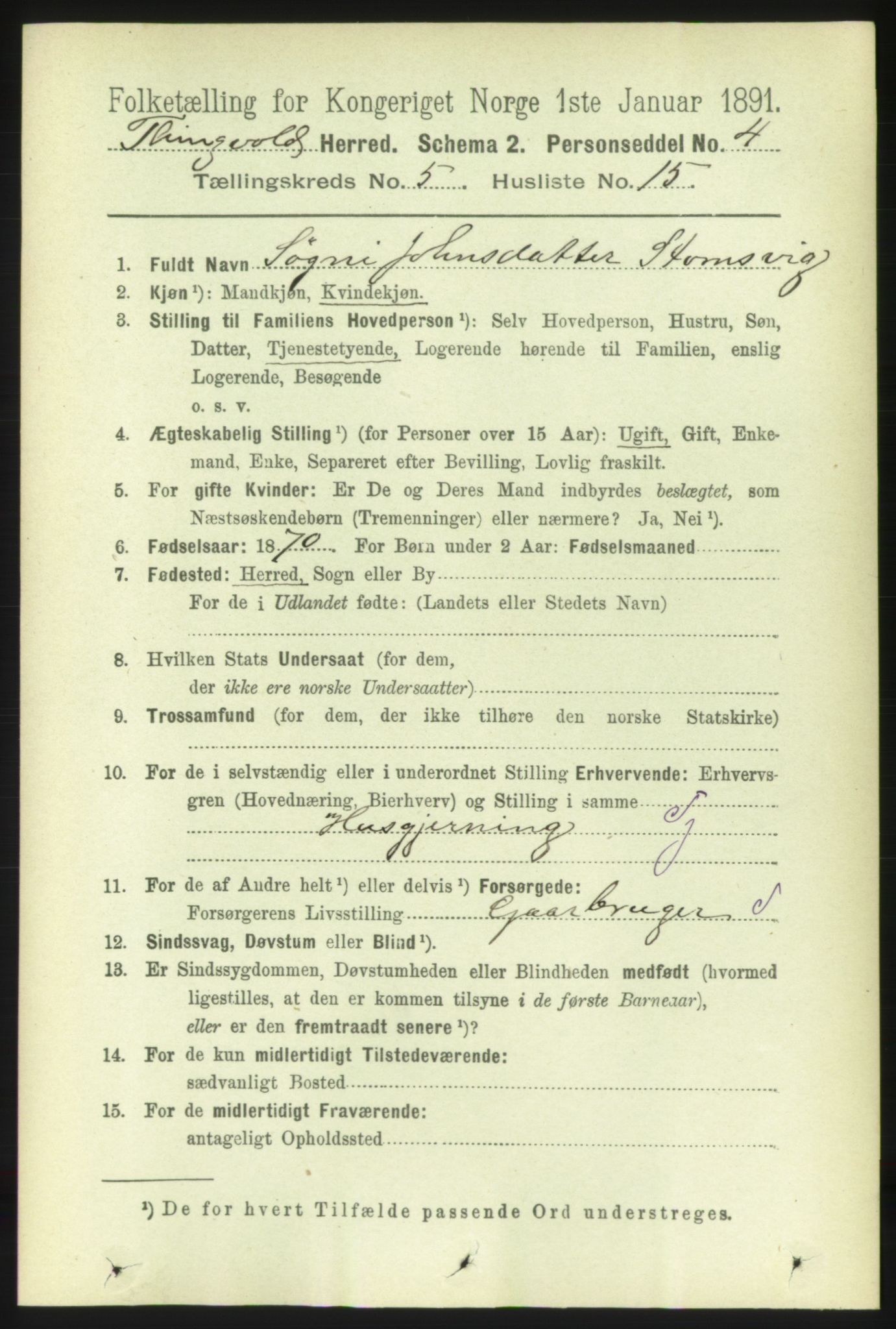 RA, 1891 census for 1560 Tingvoll, 1891, p. 2147