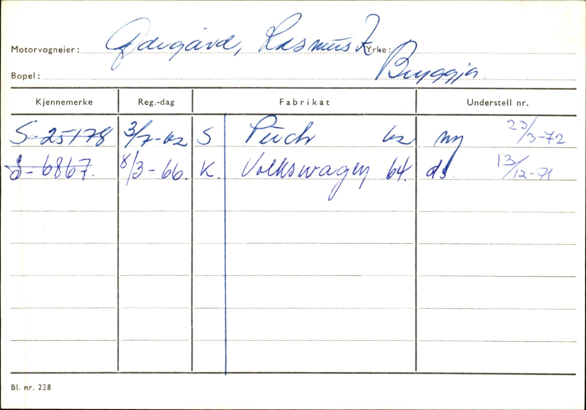 Statens vegvesen, Sogn og Fjordane vegkontor, SAB/A-5301/4/F/L0145: Registerkort Vågsøy S-Å. Årdal I-P, 1945-1975, p. 802