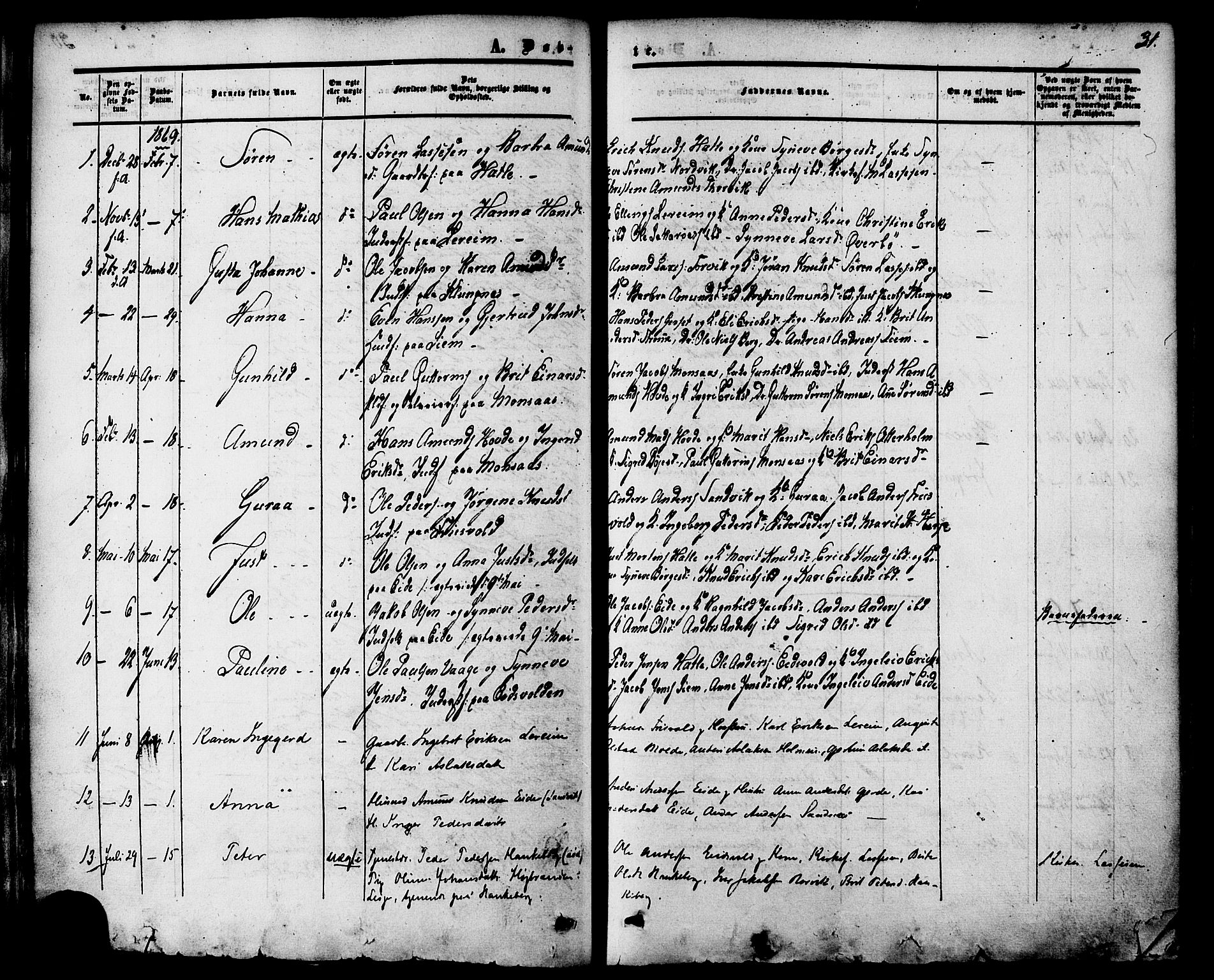 Ministerialprotokoller, klokkerbøker og fødselsregistre - Møre og Romsdal, AV/SAT-A-1454/542/L0552: Parish register (official) no. 542A02, 1854-1884, p. 31