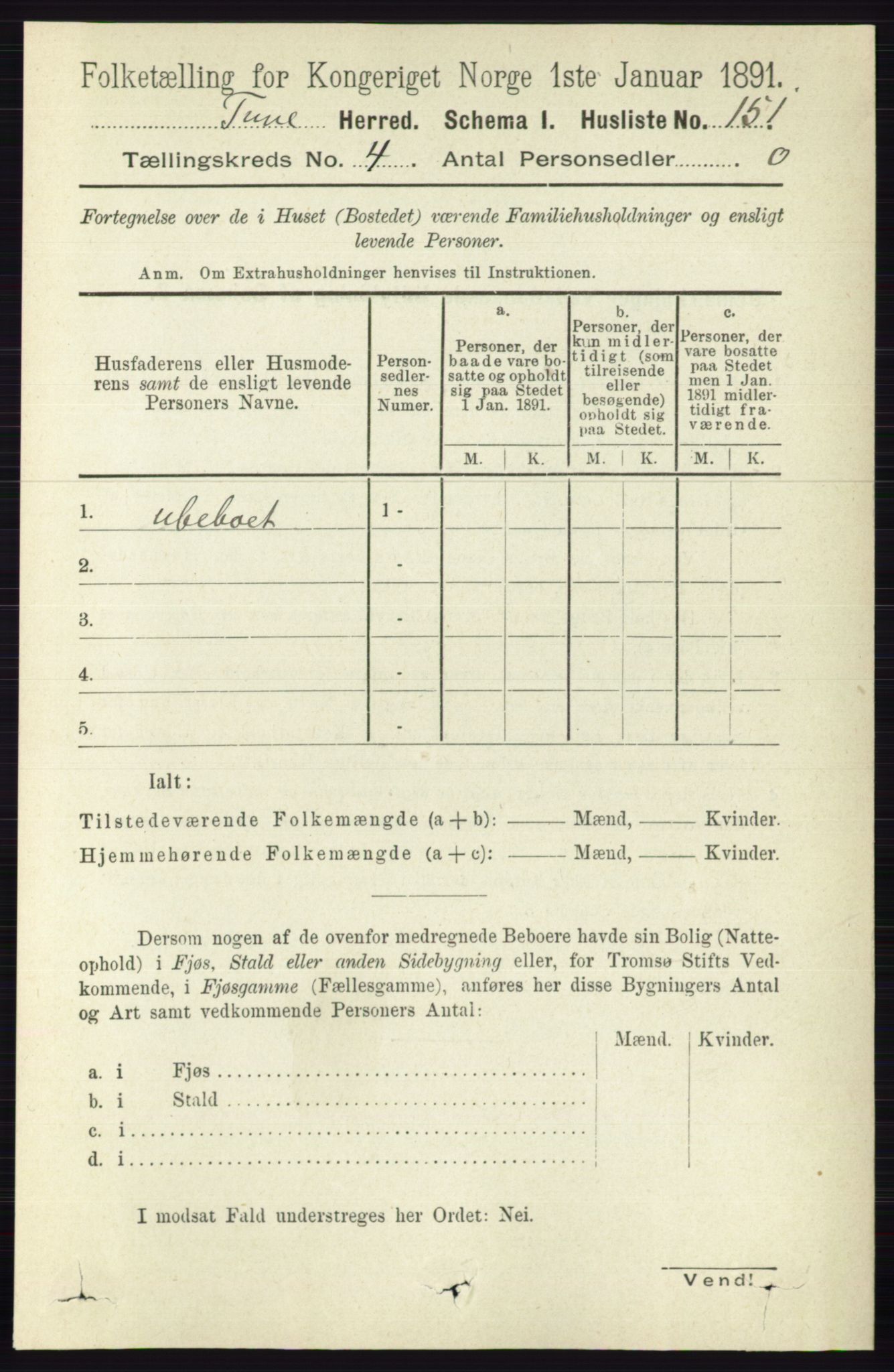 RA, 1891 census for 0130 Tune, 1891, p. 2192