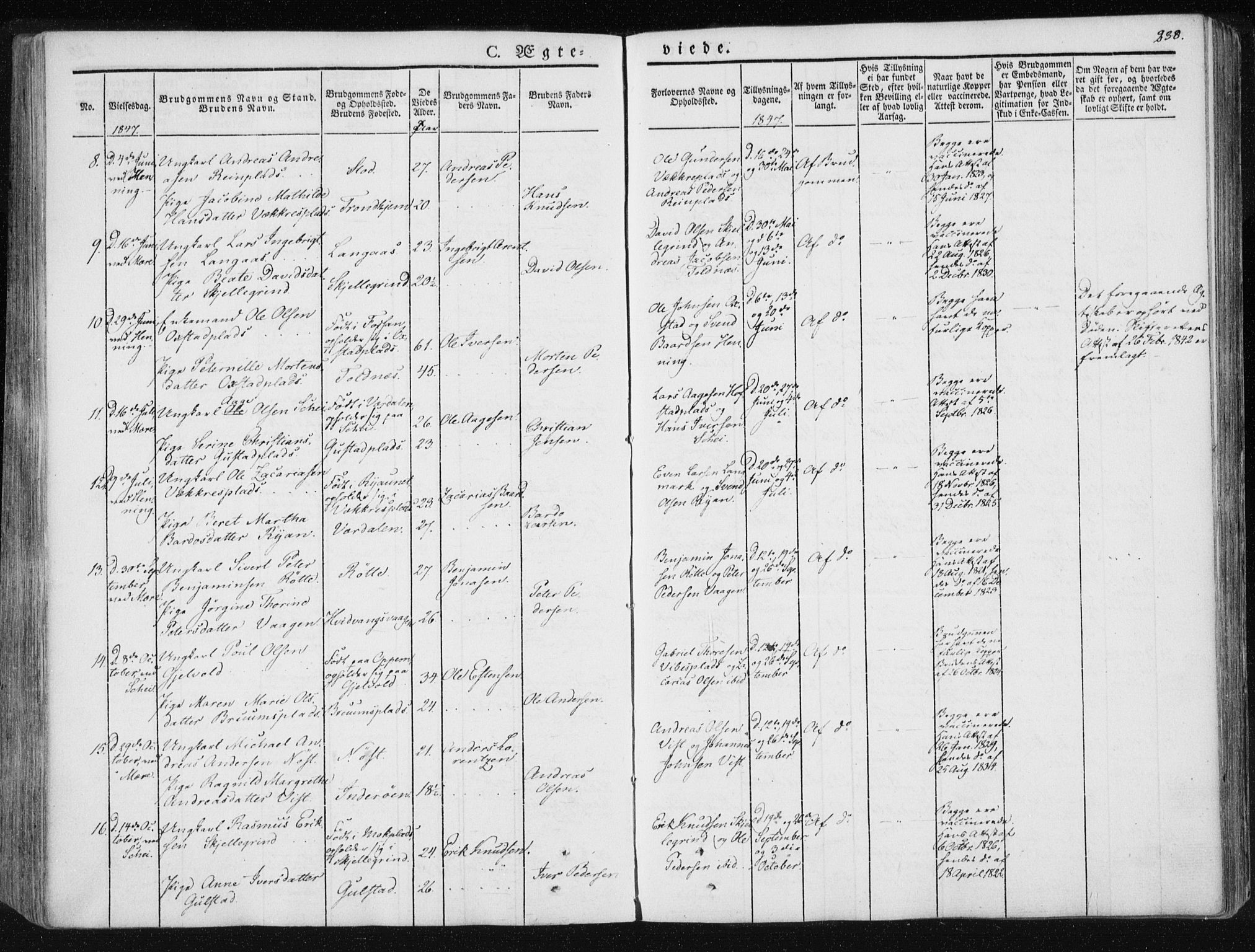 Ministerialprotokoller, klokkerbøker og fødselsregistre - Nord-Trøndelag, SAT/A-1458/735/L0339: Parish register (official) no. 735A06 /1, 1836-1848, p. 238