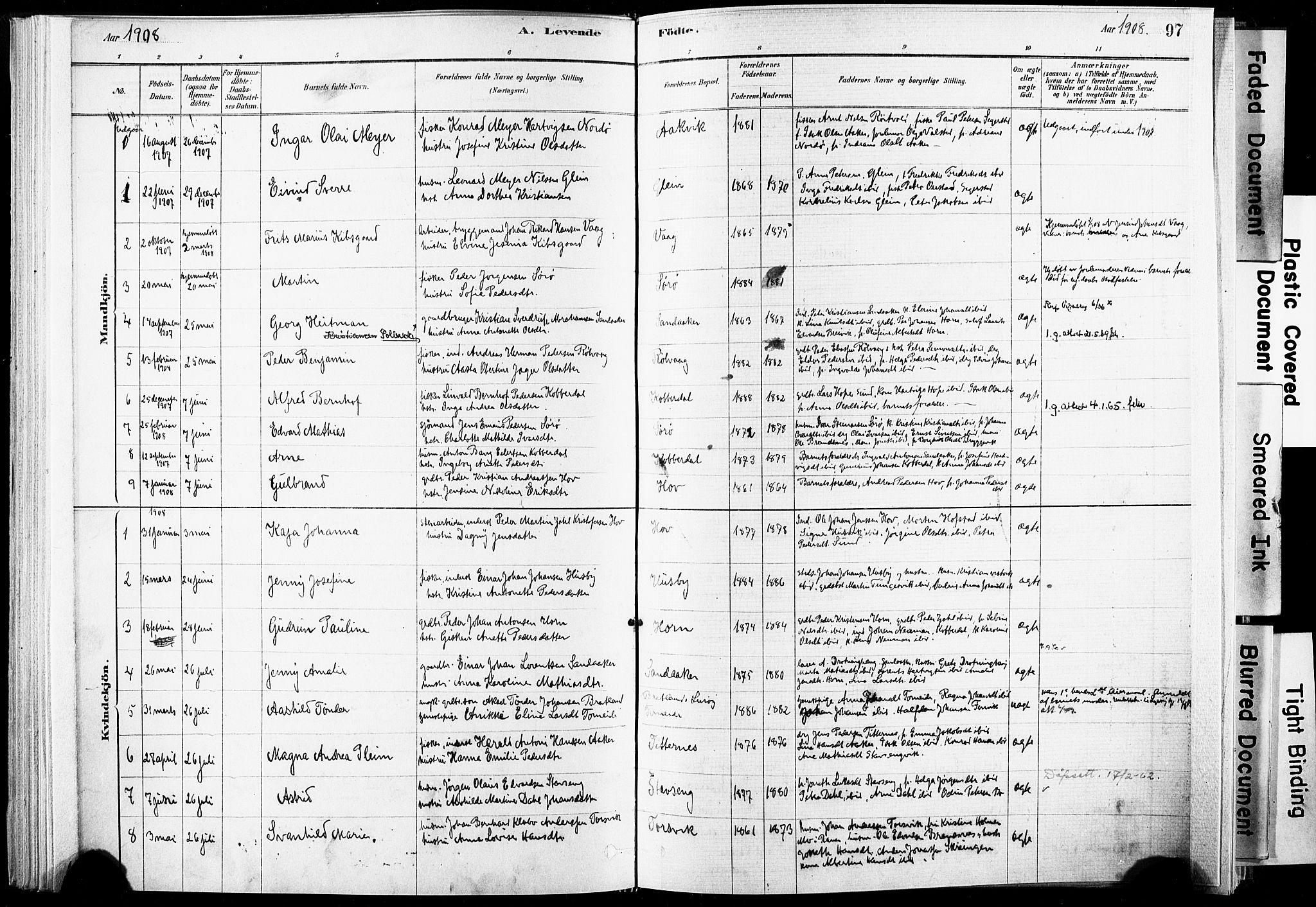 Ministerialprotokoller, klokkerbøker og fødselsregistre - Nordland, SAT/A-1459/835/L0525: Parish register (official) no. 835A03I, 1881-1910, p. 97