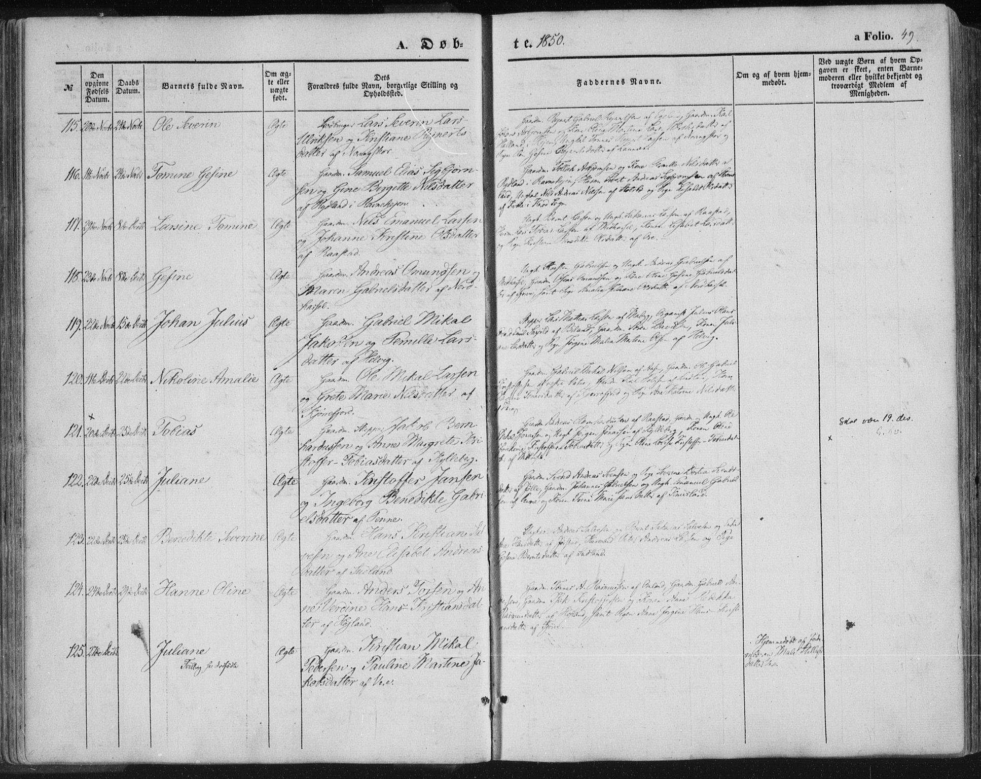 Lista sokneprestkontor, SAK/1111-0027/F/Fa/L0010: Parish register (official) no. A 10, 1846-1861, p. 49