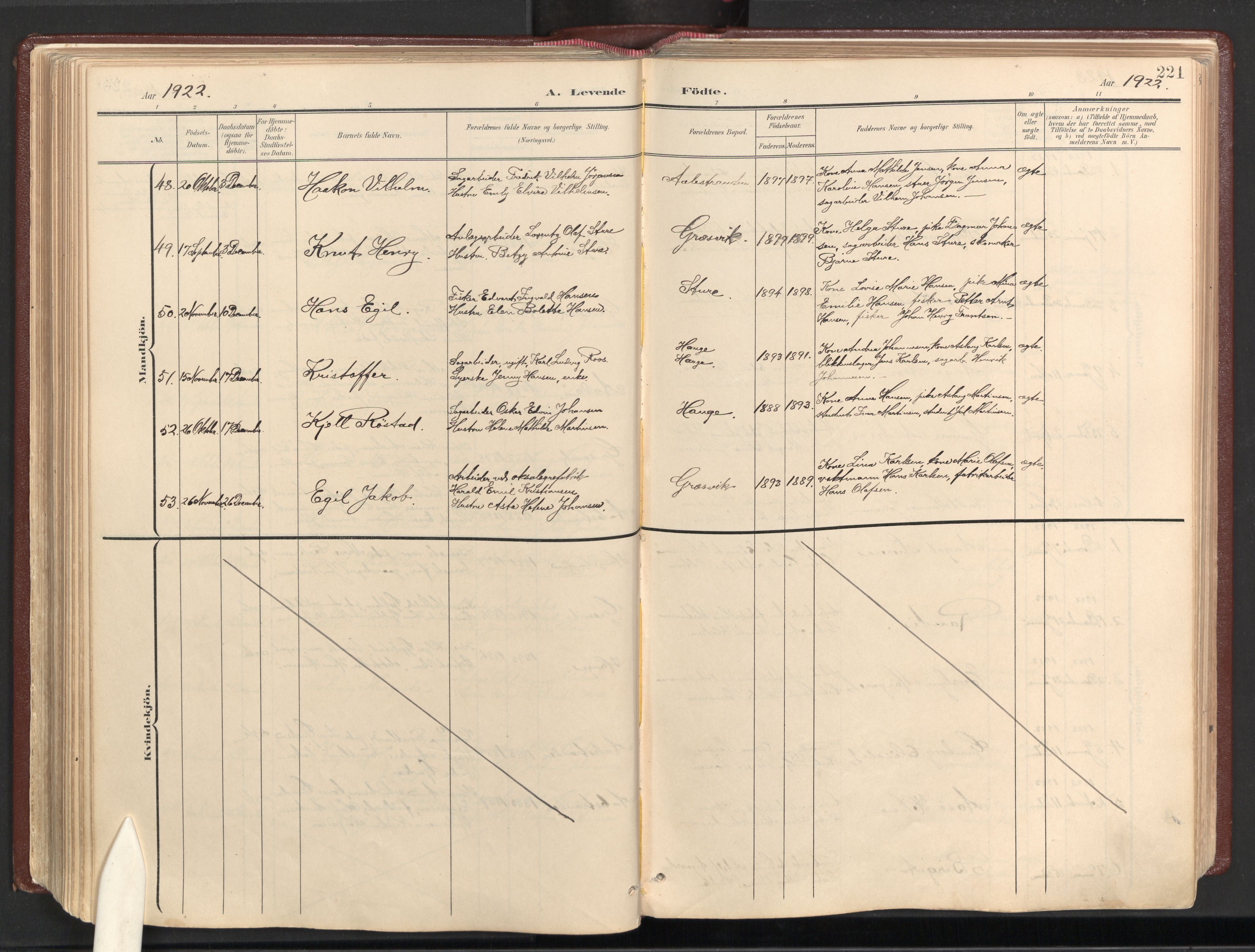 Onsøy prestekontor Kirkebøker, AV/SAO-A-10914/F/Fb/L0001: Parish register (official) no. II 1, 1901-1937, p. 221