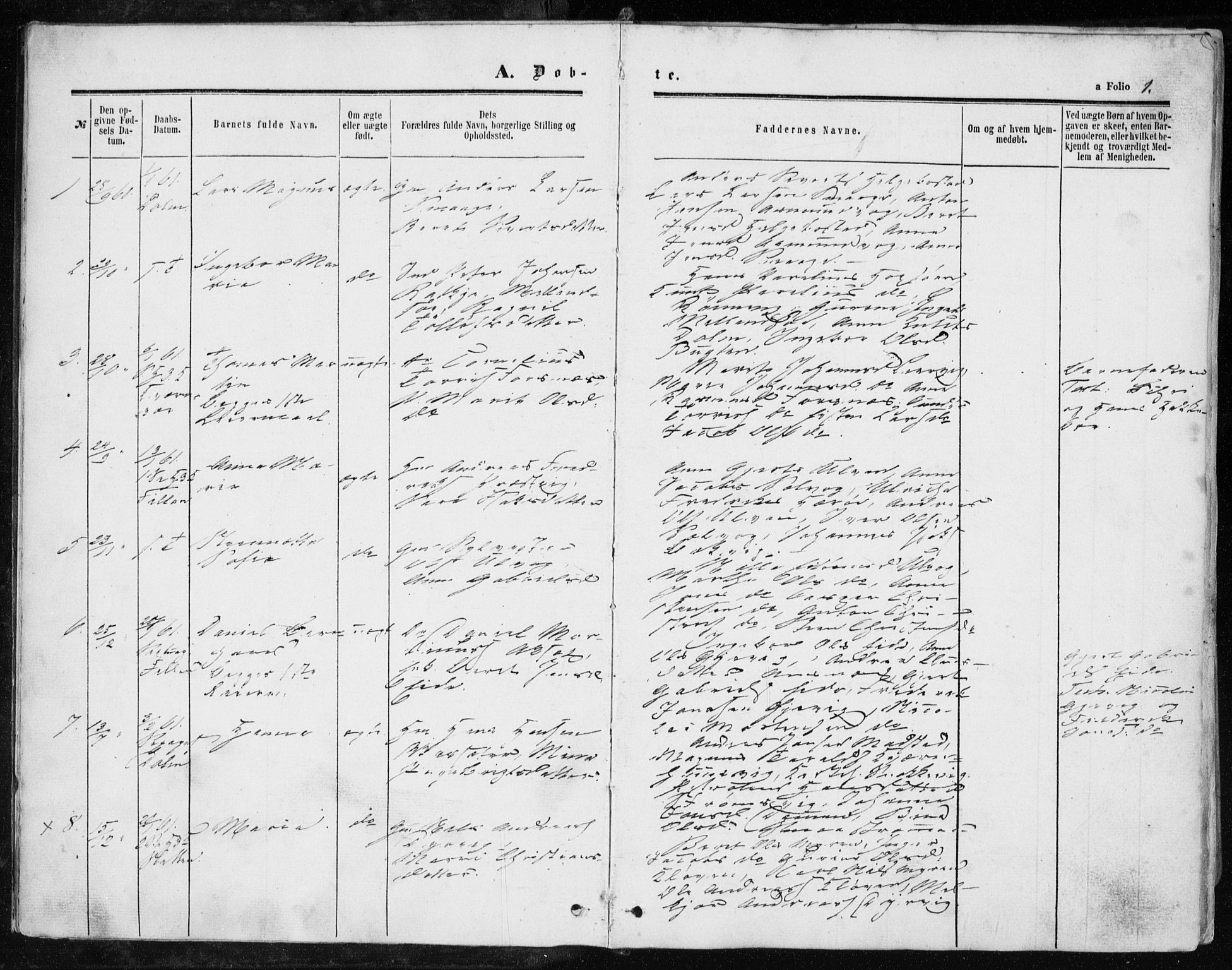 Ministerialprotokoller, klokkerbøker og fødselsregistre - Sør-Trøndelag, AV/SAT-A-1456/634/L0531: Parish register (official) no. 634A07, 1861-1870, p. 1